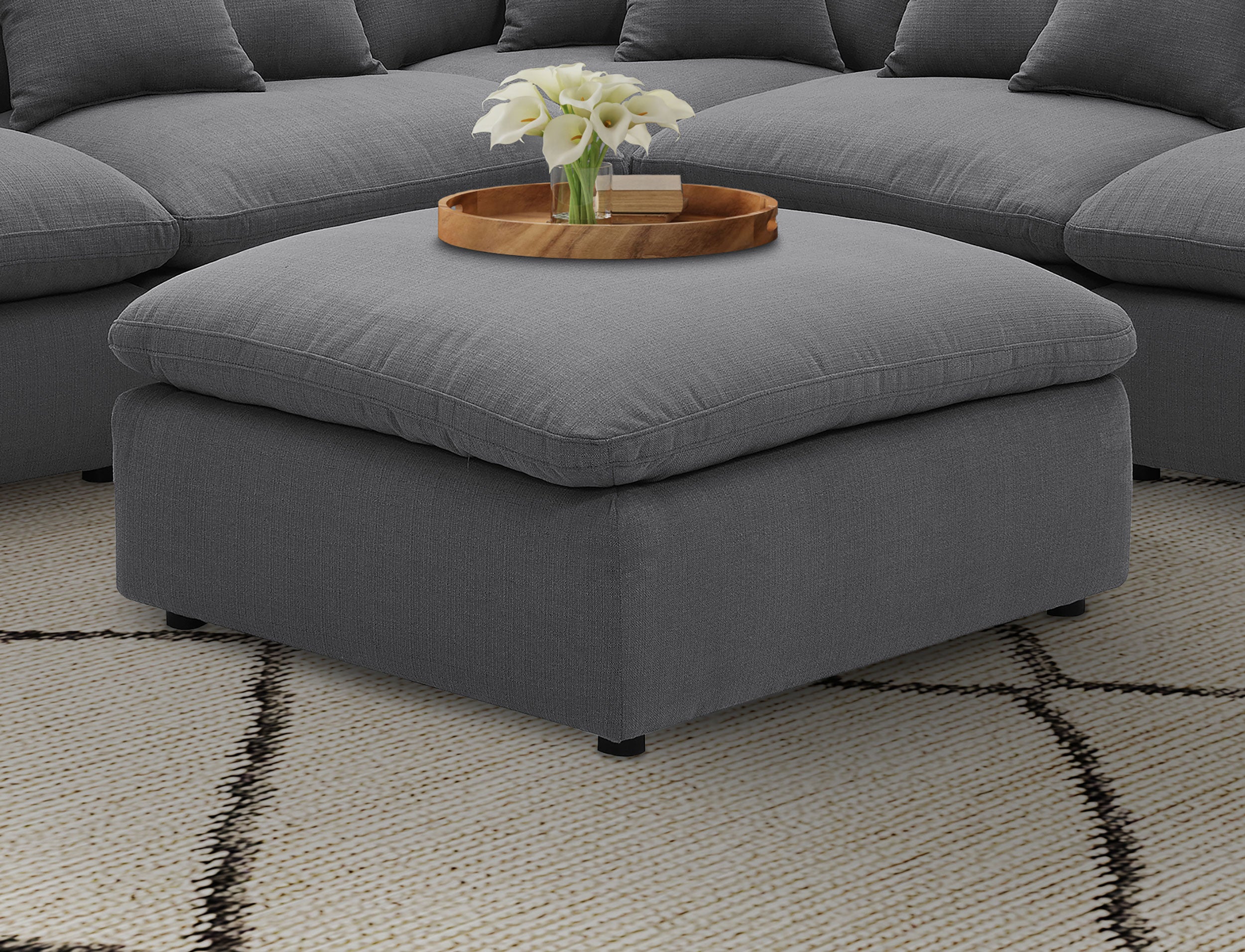 Velari Performance Slope
Arm Cloud Couch (Ottoman) - Ivory/Charcoal