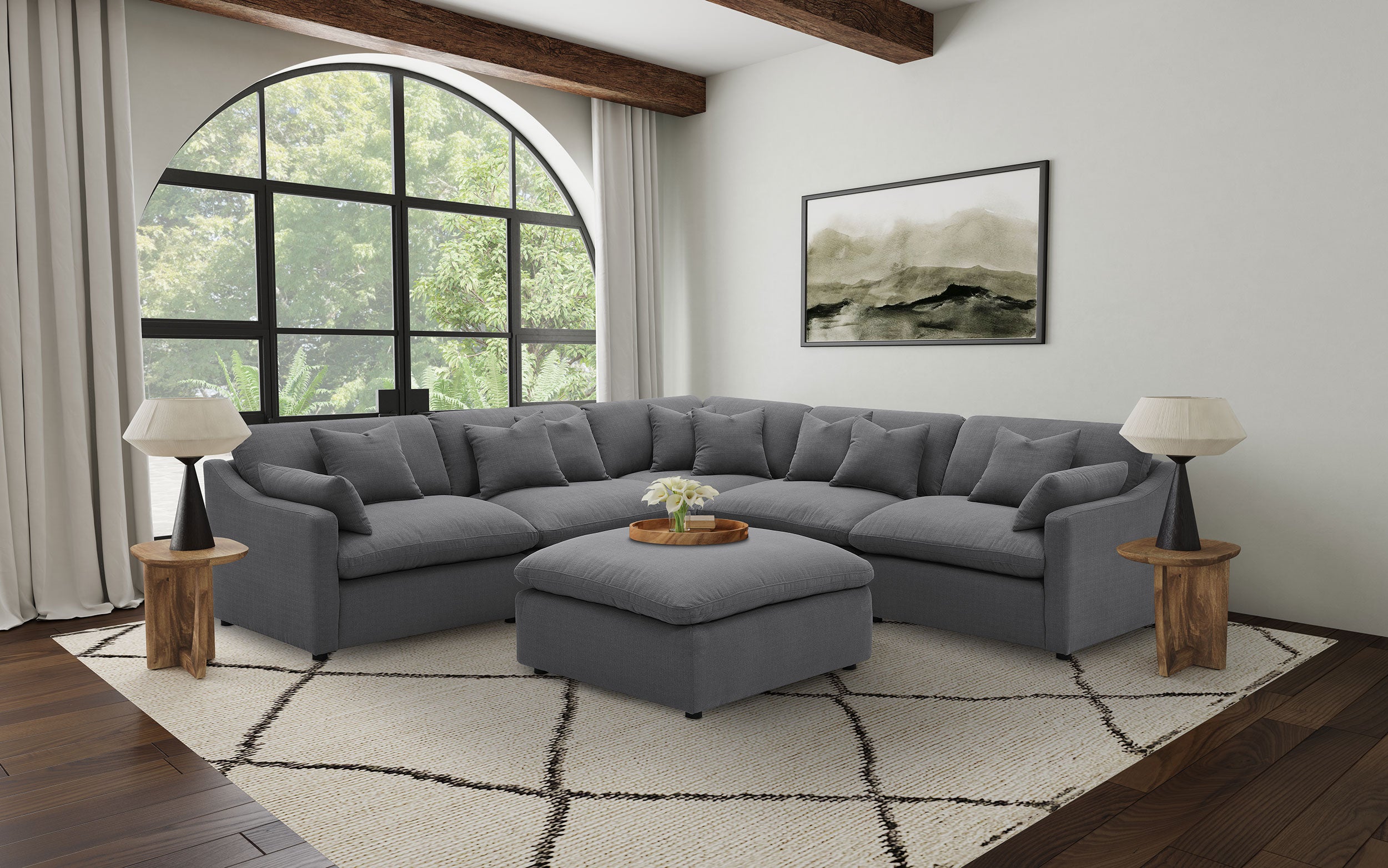 Velari Performance Slope
Arm Cloud Couch (Ottoman) - Ivory/Charcoal