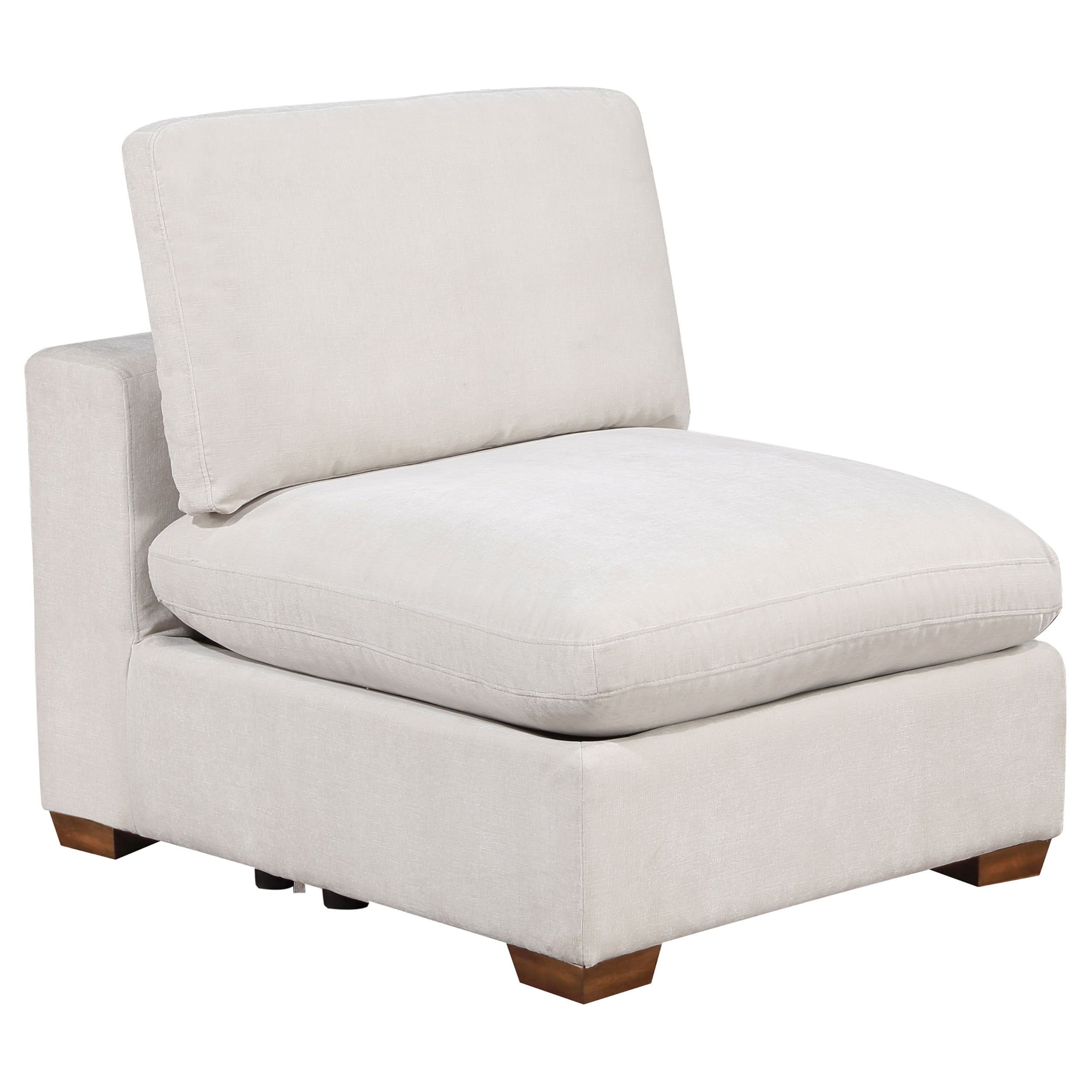 Columbia Upholstered Armless Chair Ivory