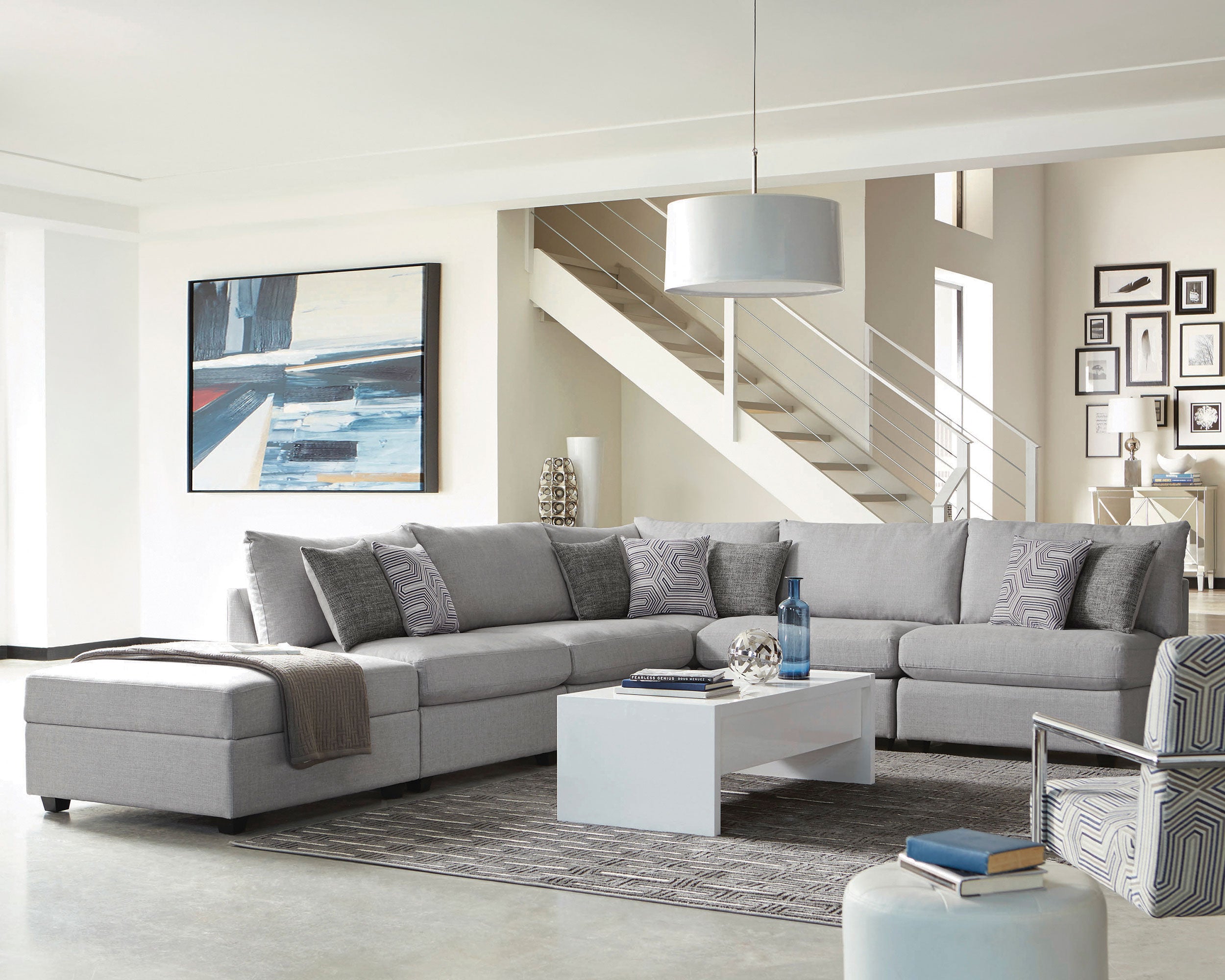 Cambria Modular Sectional Sofa Grey (Customizable)
