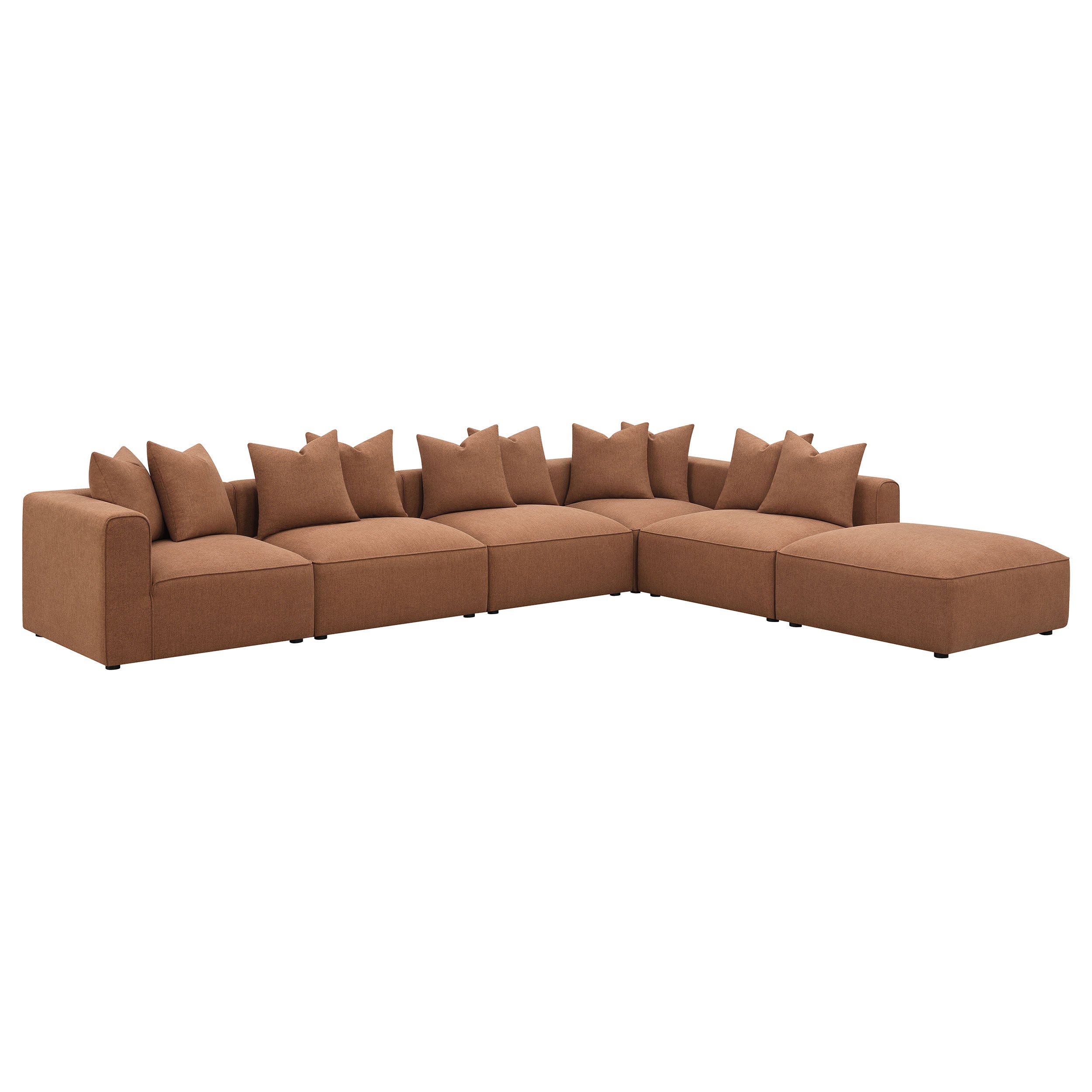 Jennifer Modular Sectional Grey & Terracotta