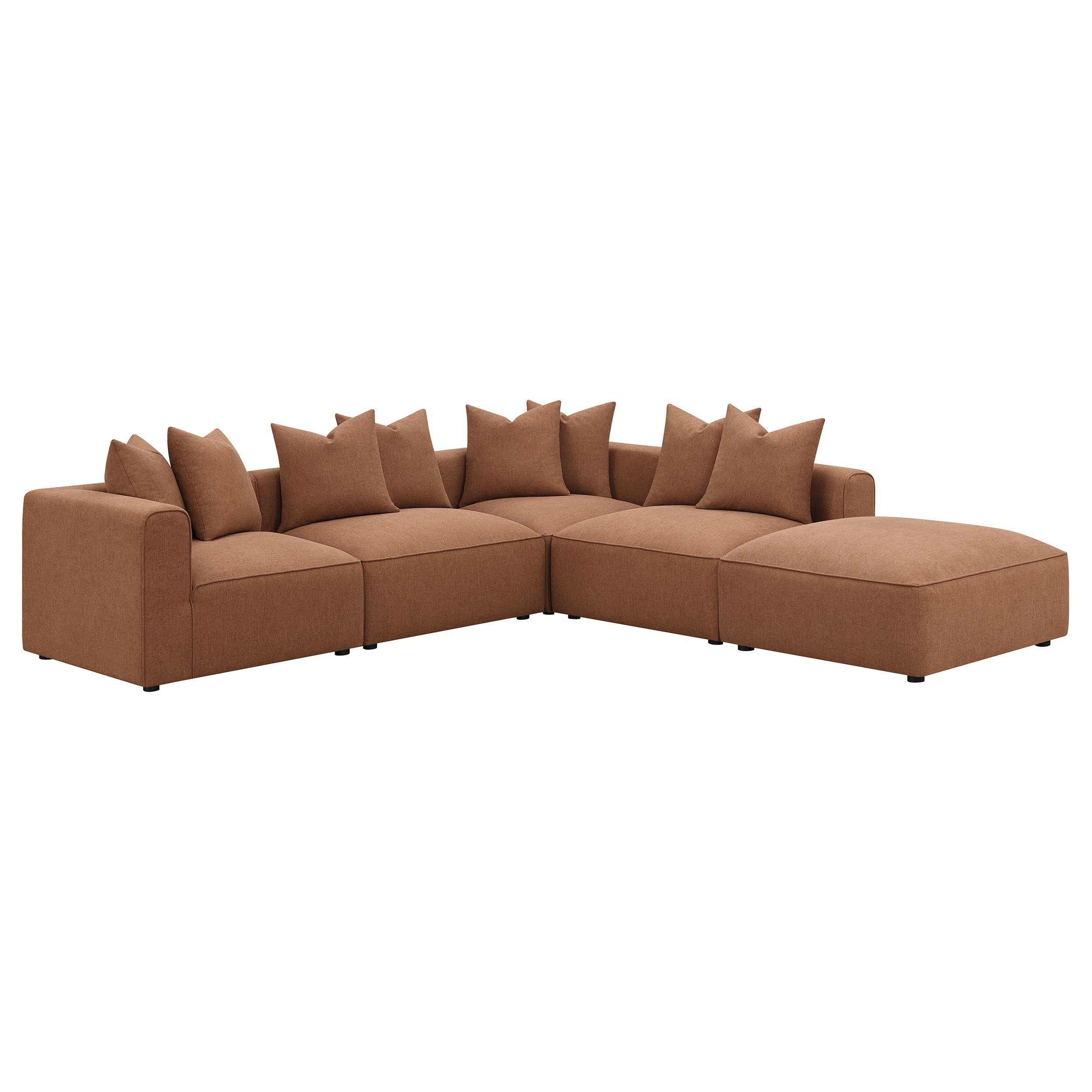 Jennifer Modular Sectional Grey & Terracotta