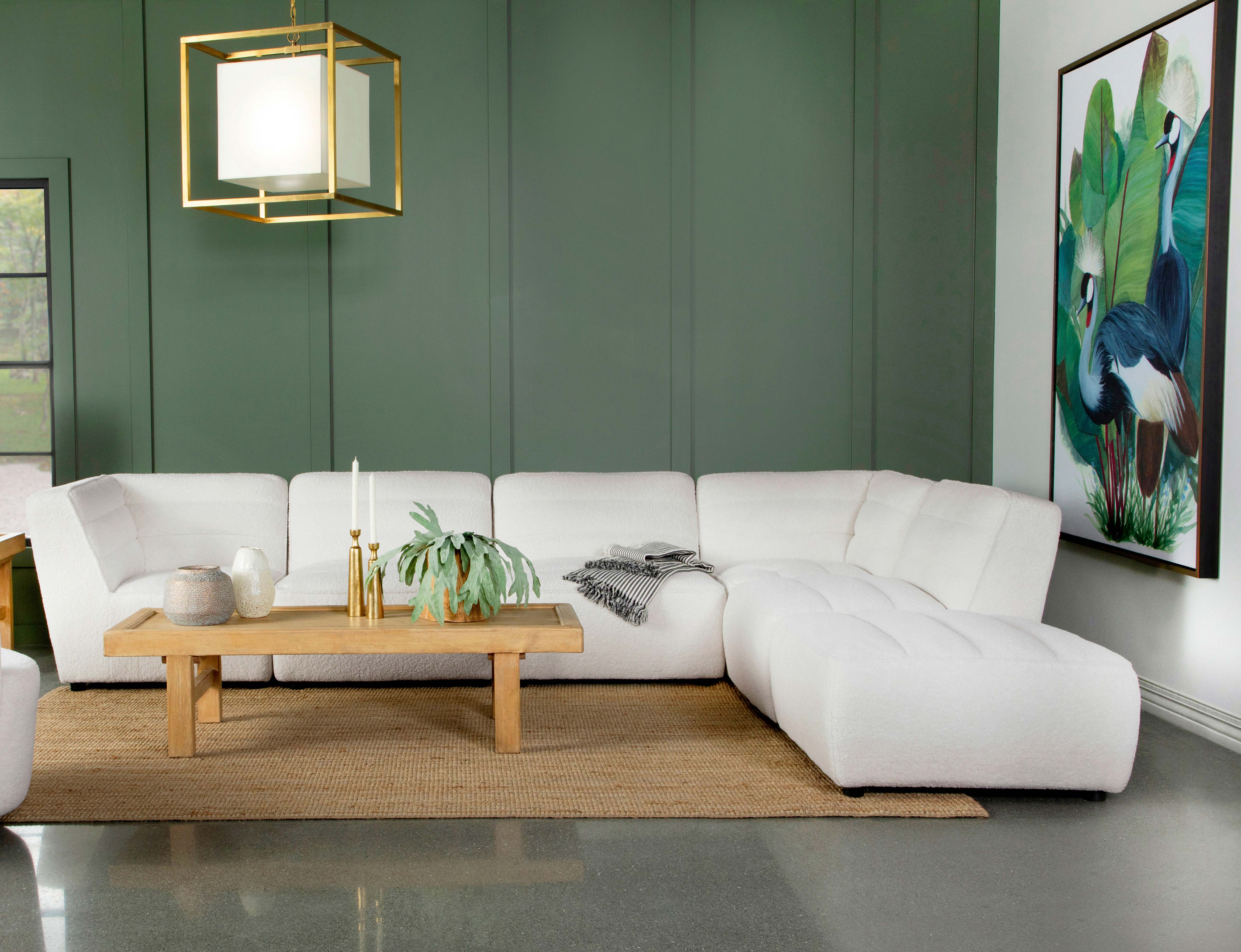 Sunny Modular Sectional Sofa (White & Charcoal)