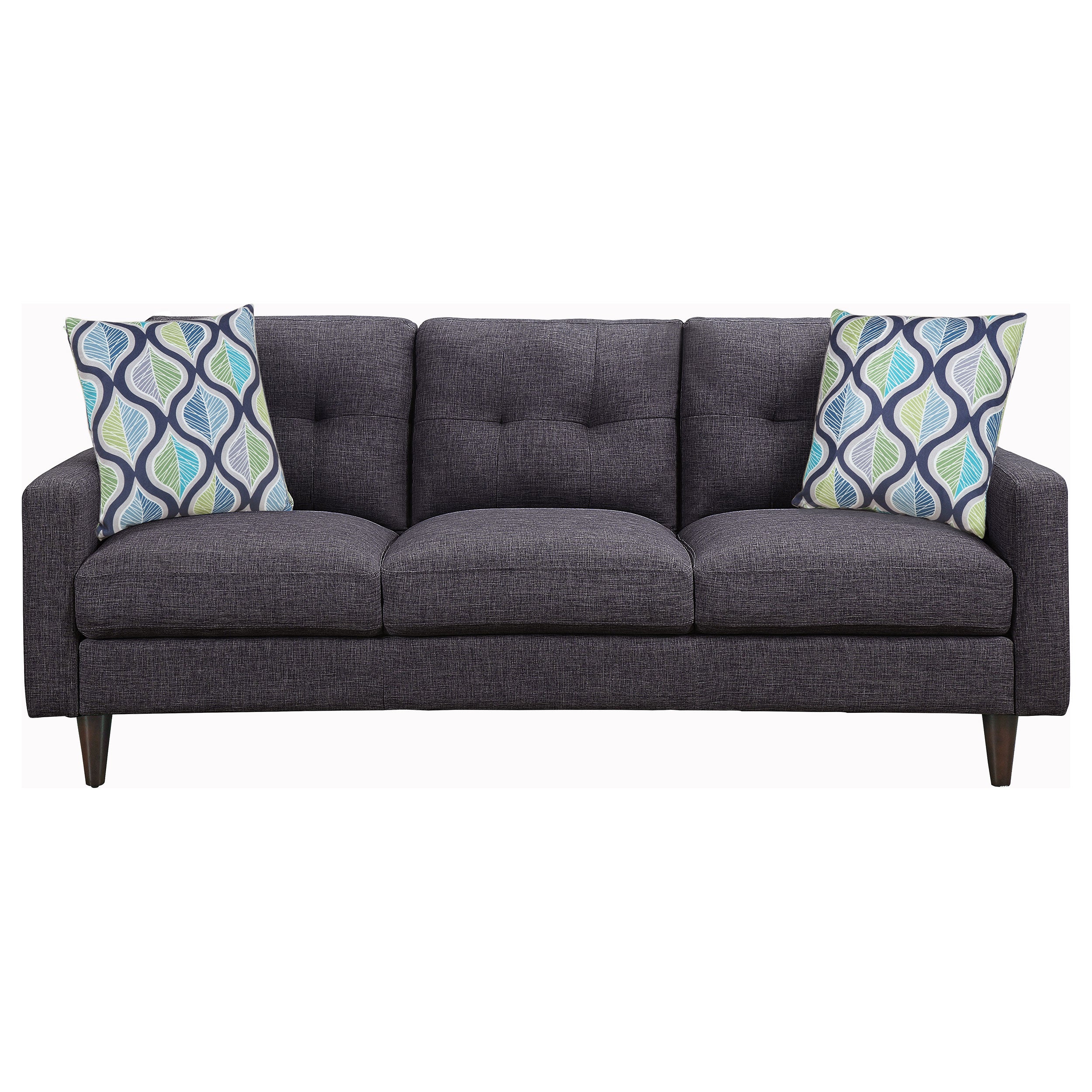 Watsonville Upholstered Track Arm Sofa Set Grey