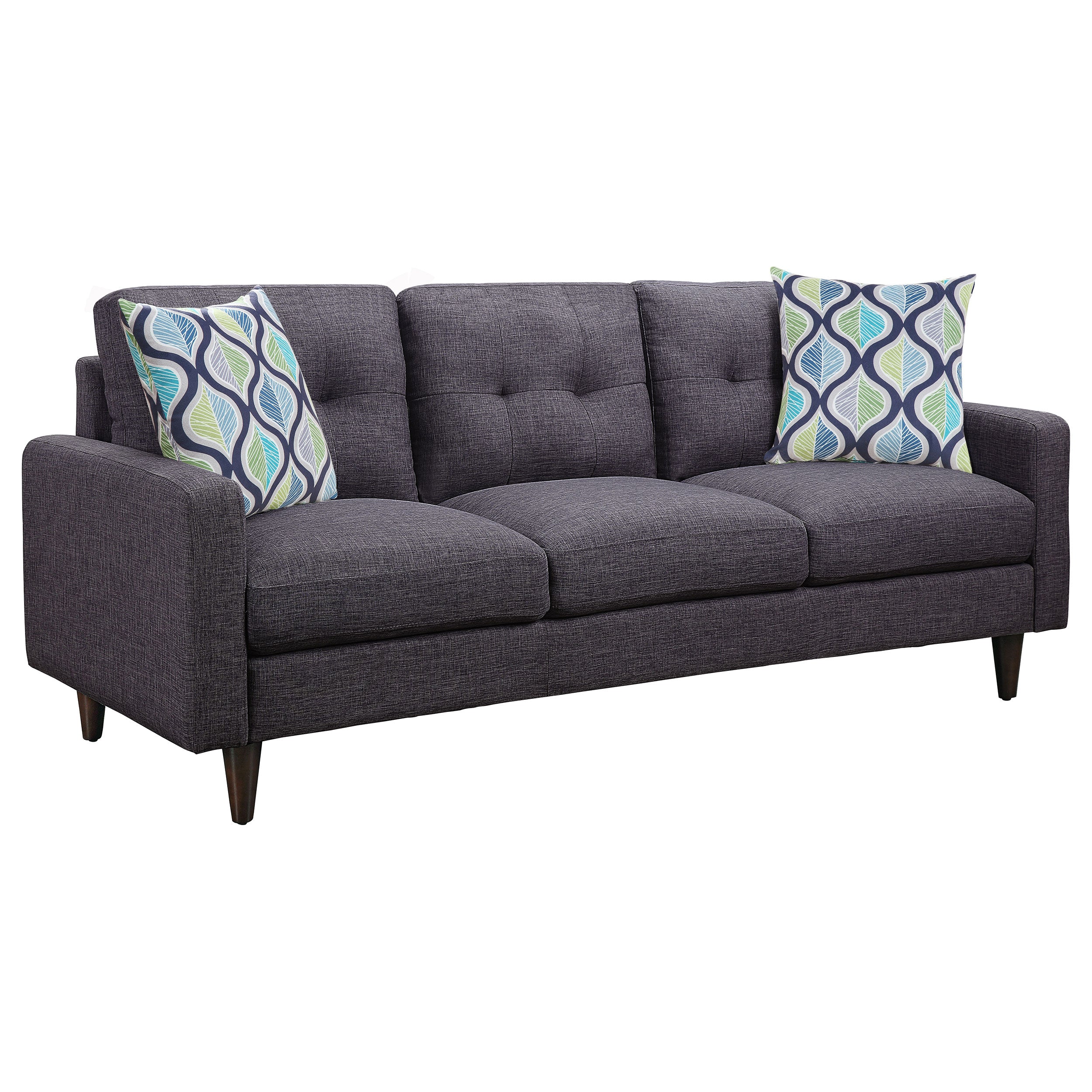 Watsonville Upholstered Track Arm Sofa Set Grey