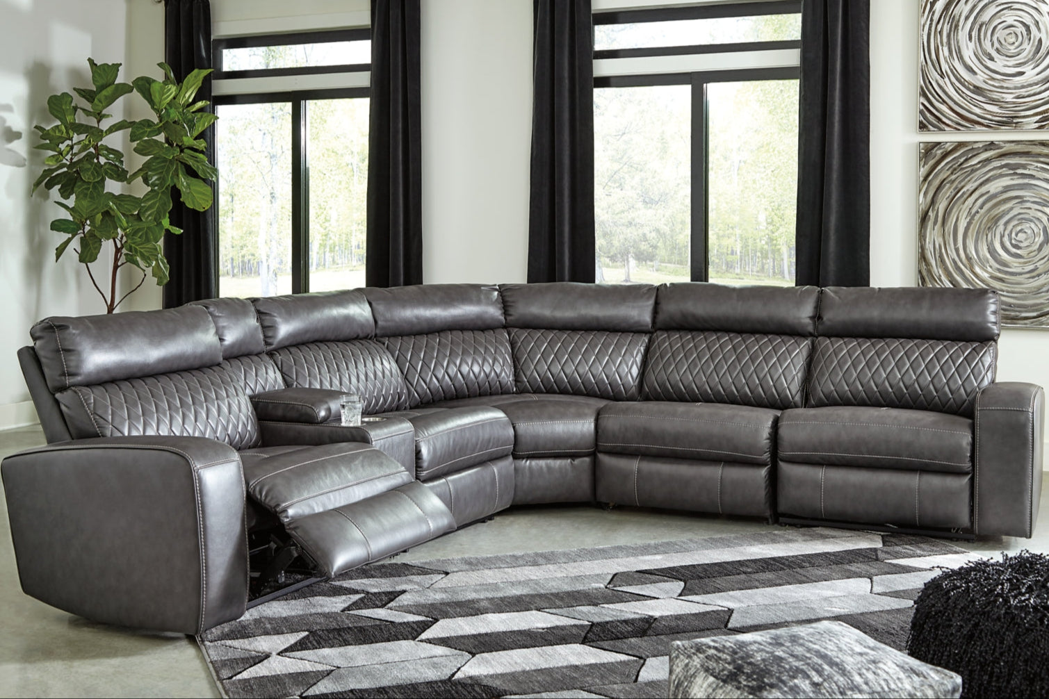 Samperstone 5-Piece Power Reclining Sectional