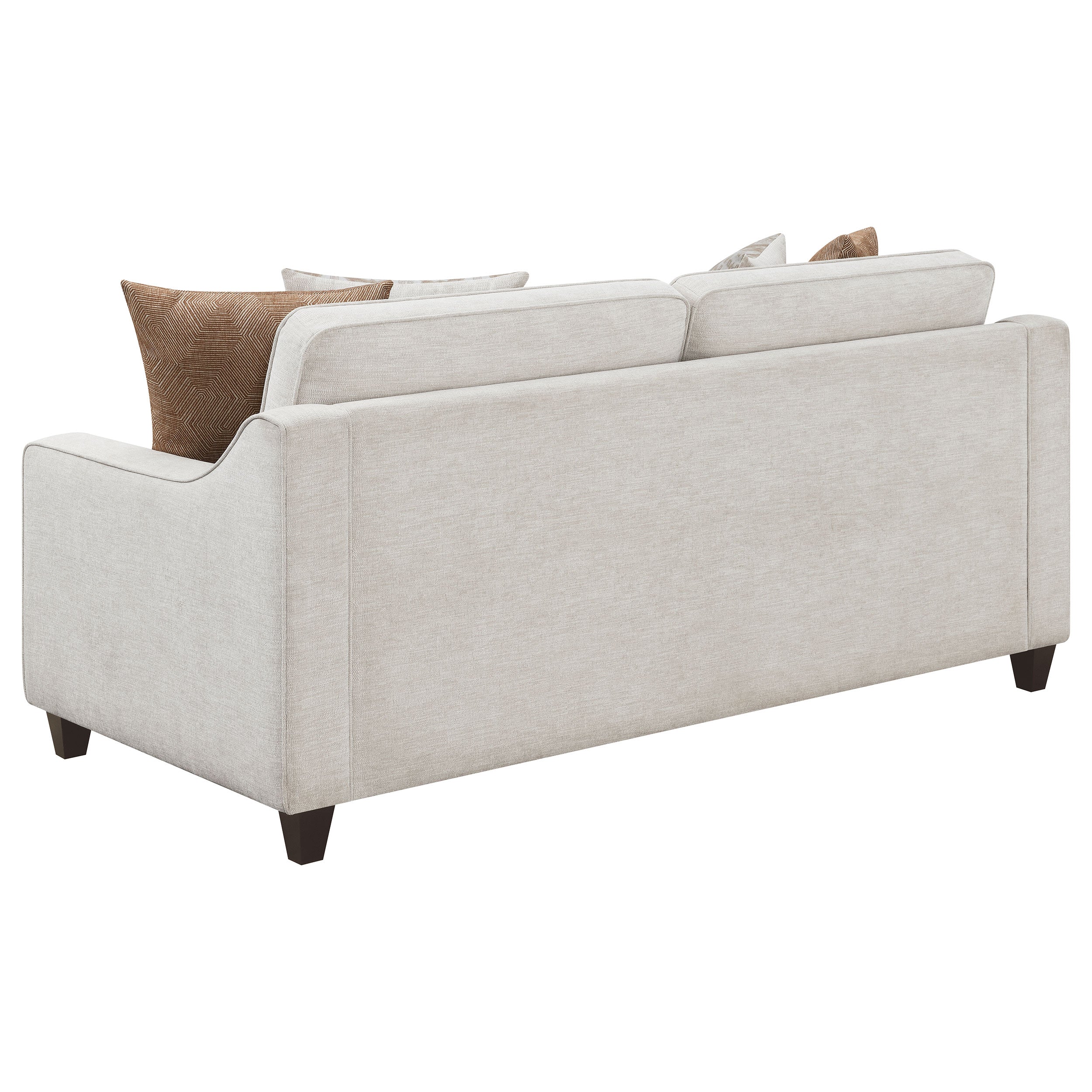 Christine Upholstered Sloped Arm Sofa Set Beige