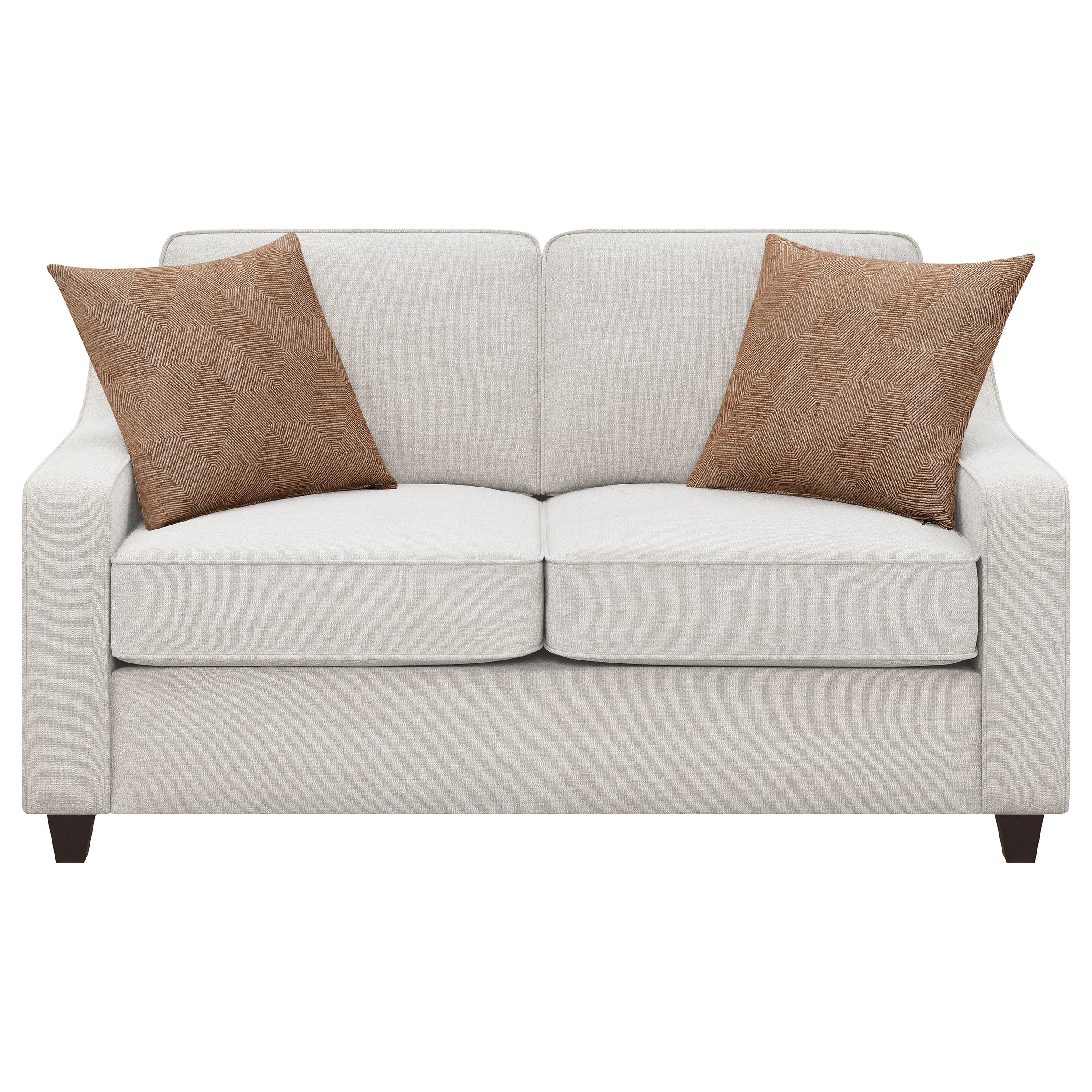 Christine Upholstered Sloped Arm Sofa Set Beige