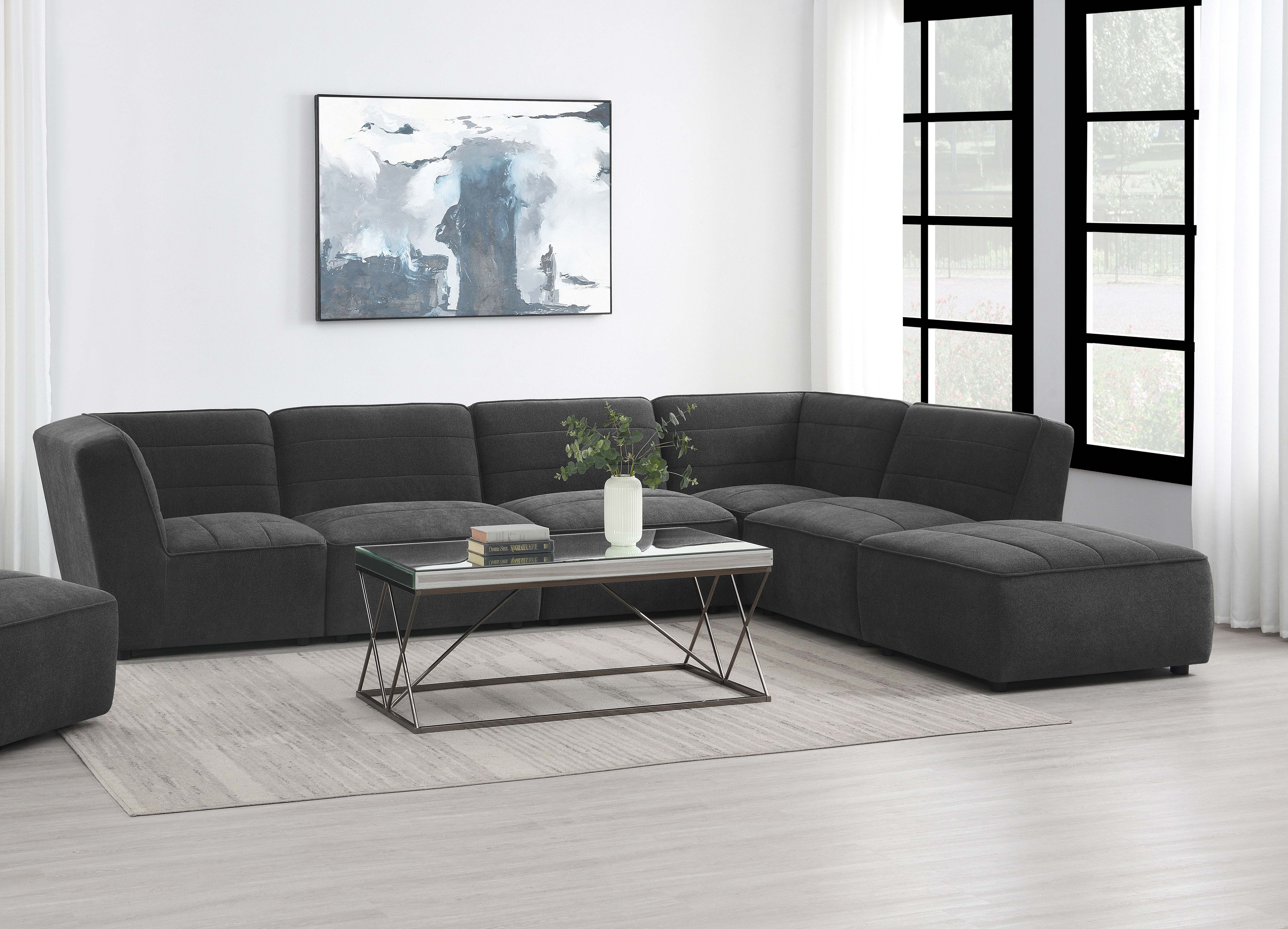 Sunny Modular Sectional Sofa (White & Charcoal)