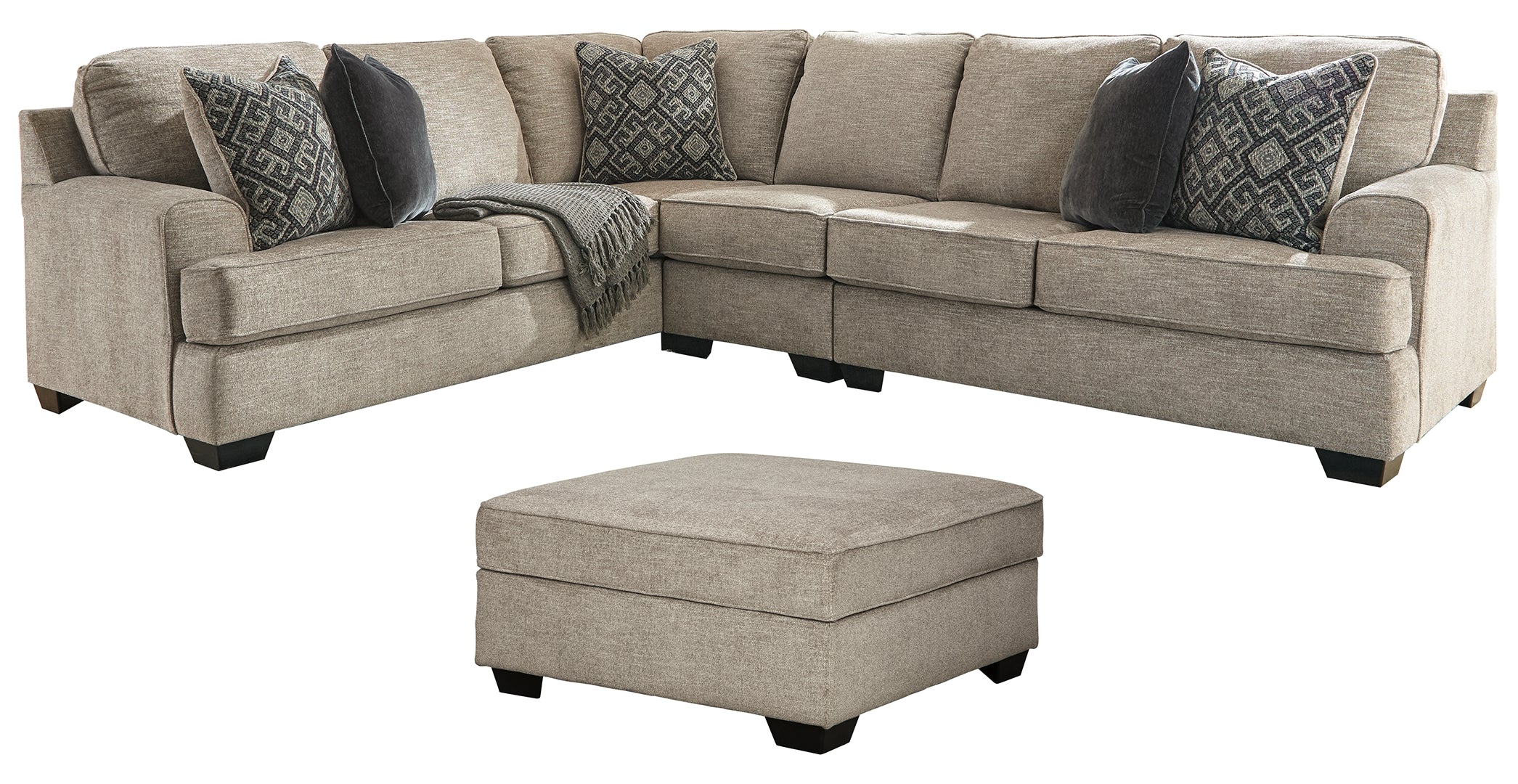 Bovarian Sectional with Ottoman (Customizable)