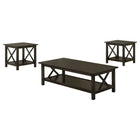 Rachelle Rectangular Coffee Table Set Deep Merlot