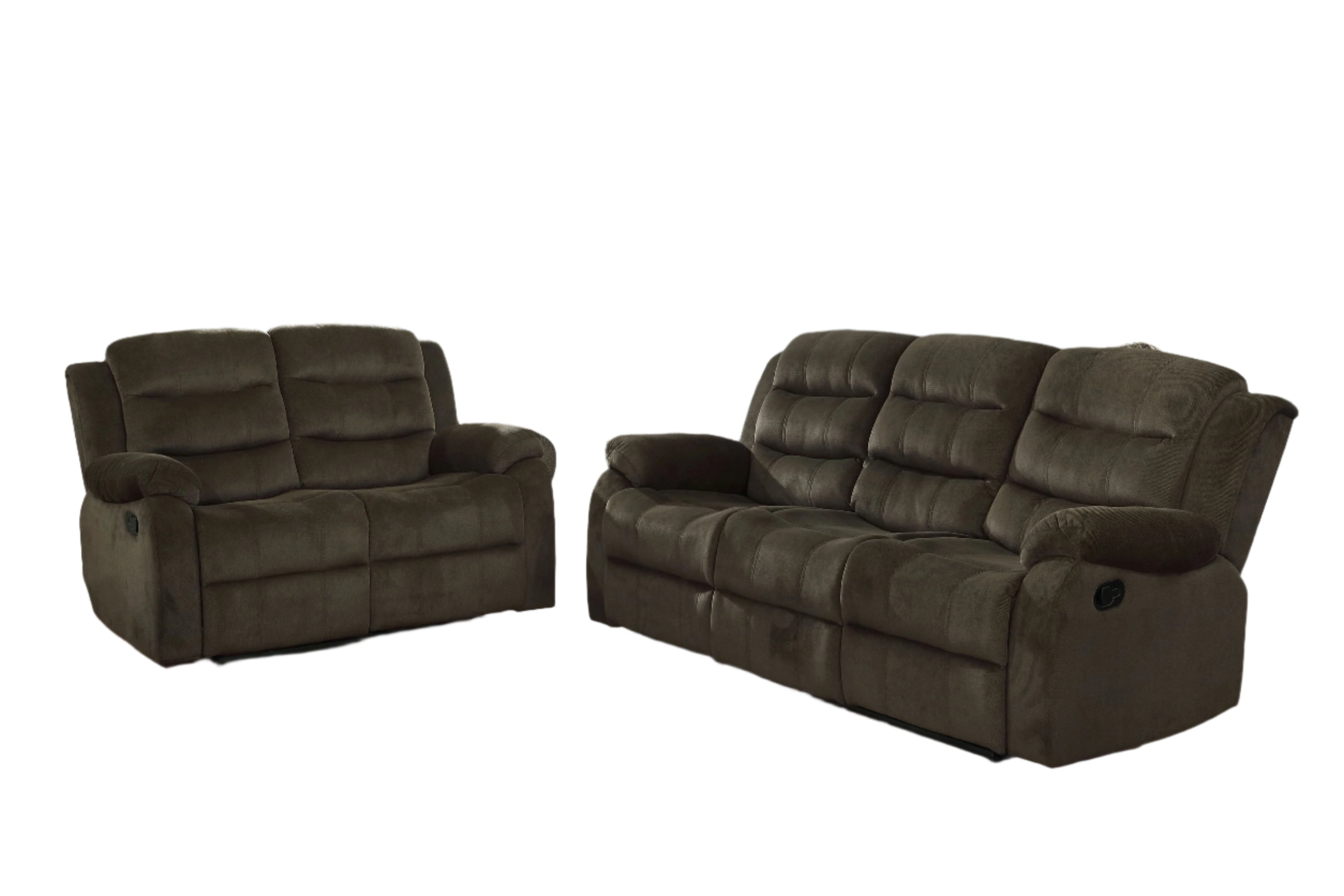 Rodman Upholstered Reclining Sofa Set Olive Brown