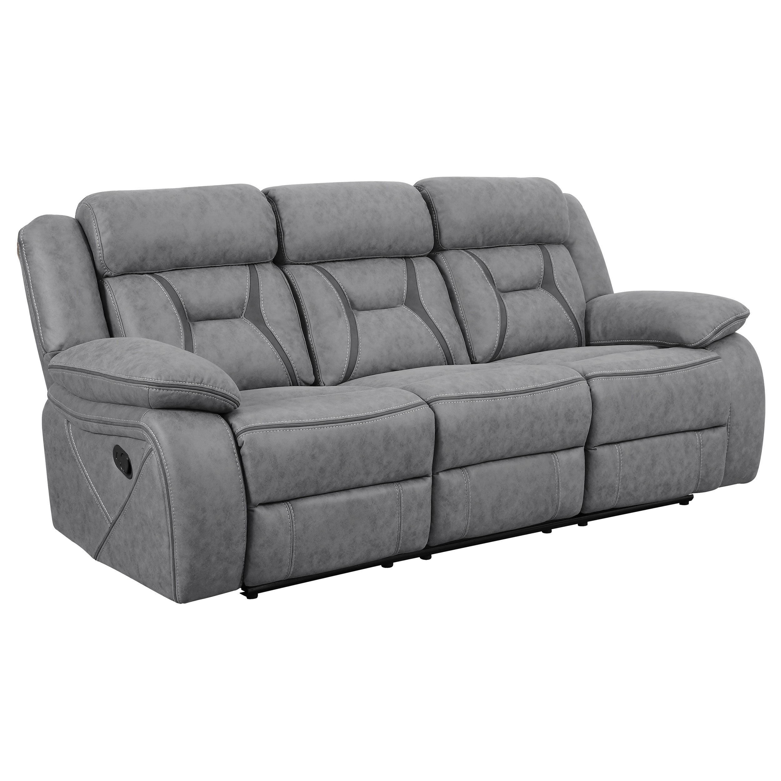 Higgins Upholstered Motion Reclining Sofa Set Grey