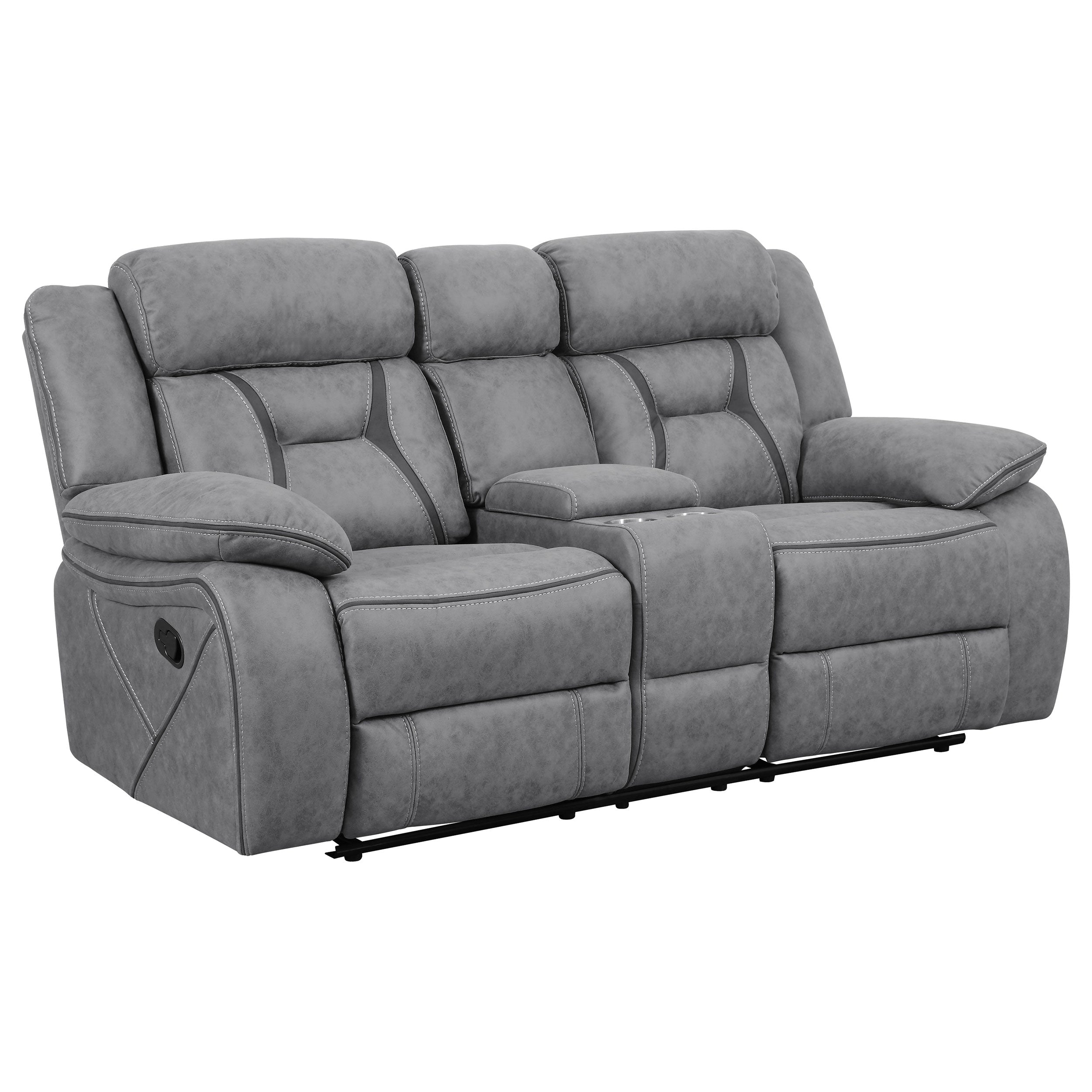 Higgins Upholstered Motion Reclining Sofa Set Grey