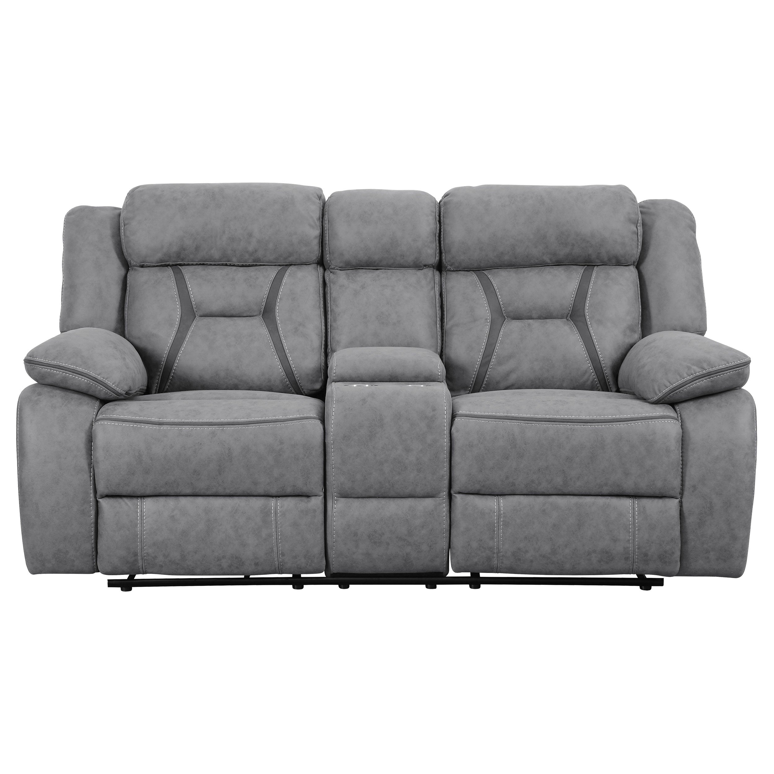 Higgins Upholstered Motion Reclining Sofa Set Grey