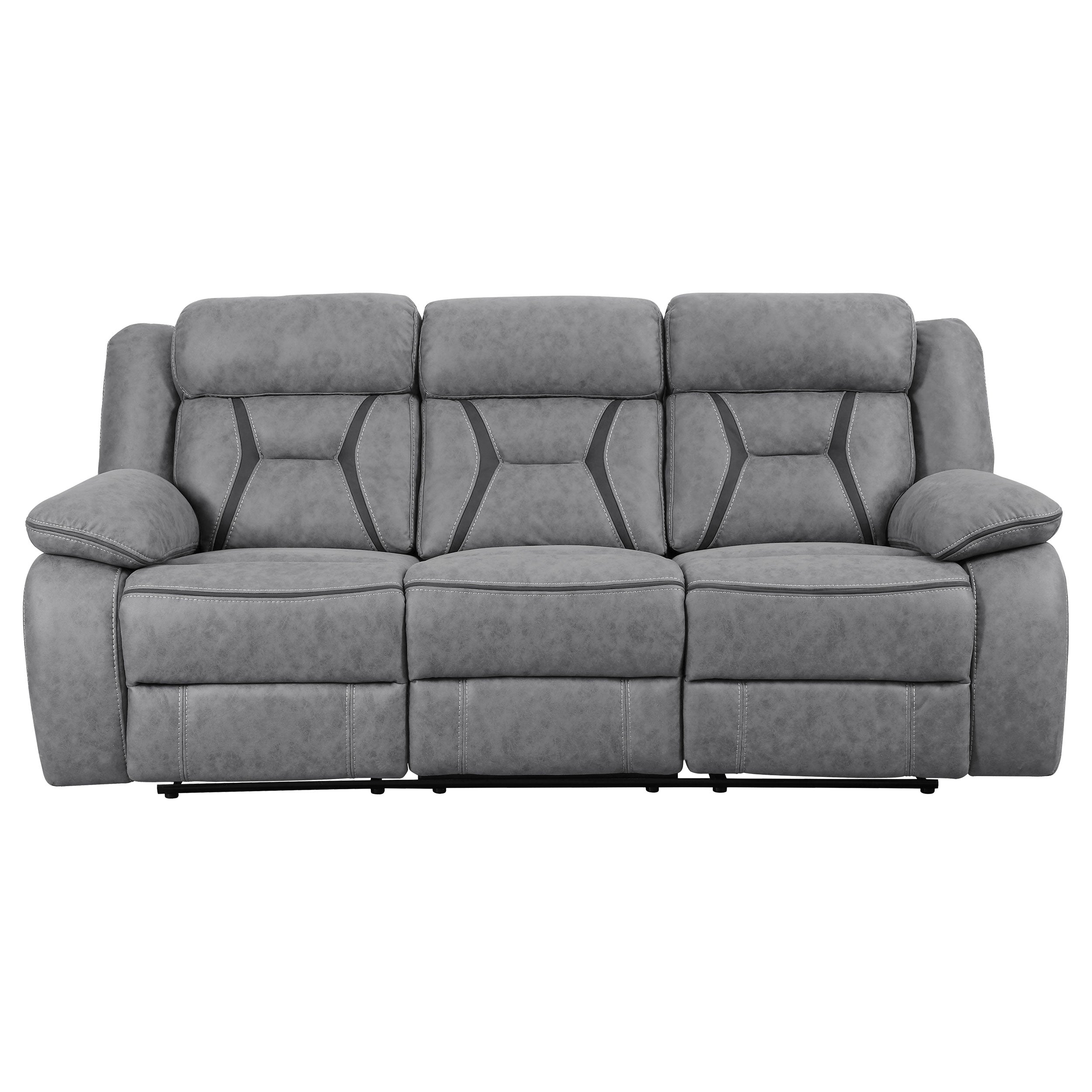 Higgins Upholstered Motion Reclining Sofa Set Grey