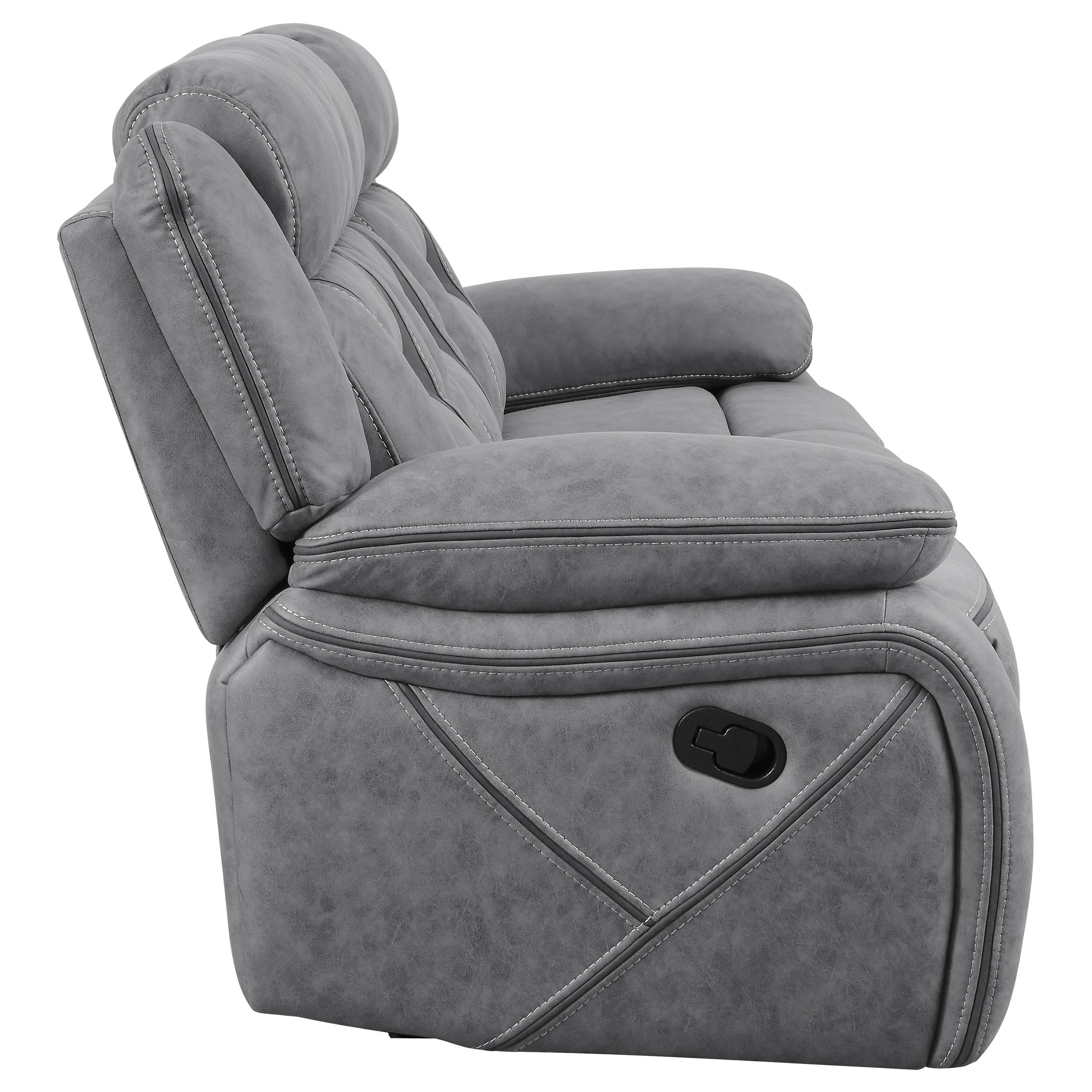 Higgins Upholstered Motion Reclining Sofa Set Grey
