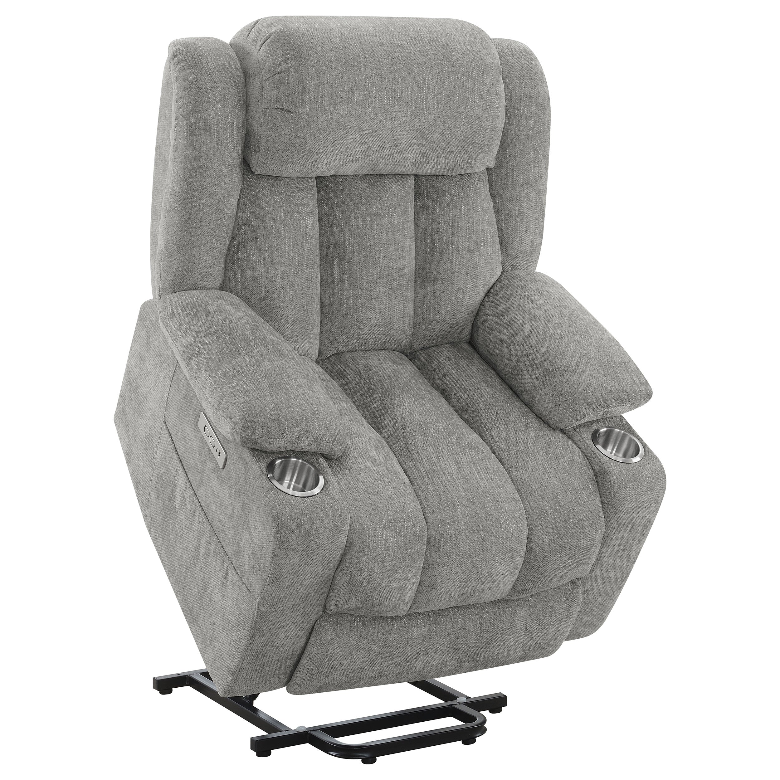 Houston Upholstered Power Lift Recliner Chair Camel