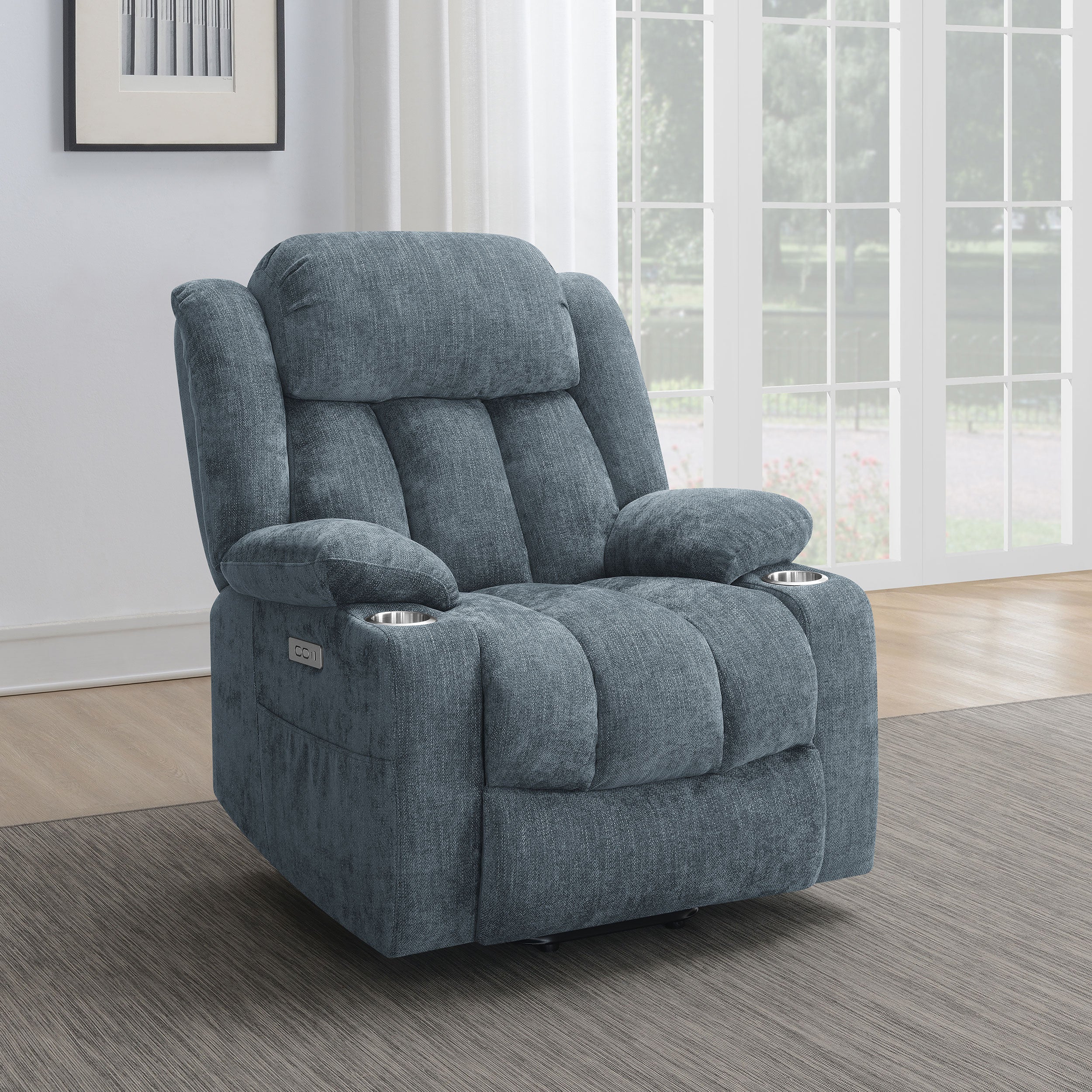 Houston Upholstered Power Lift Recliner Chair Camel
