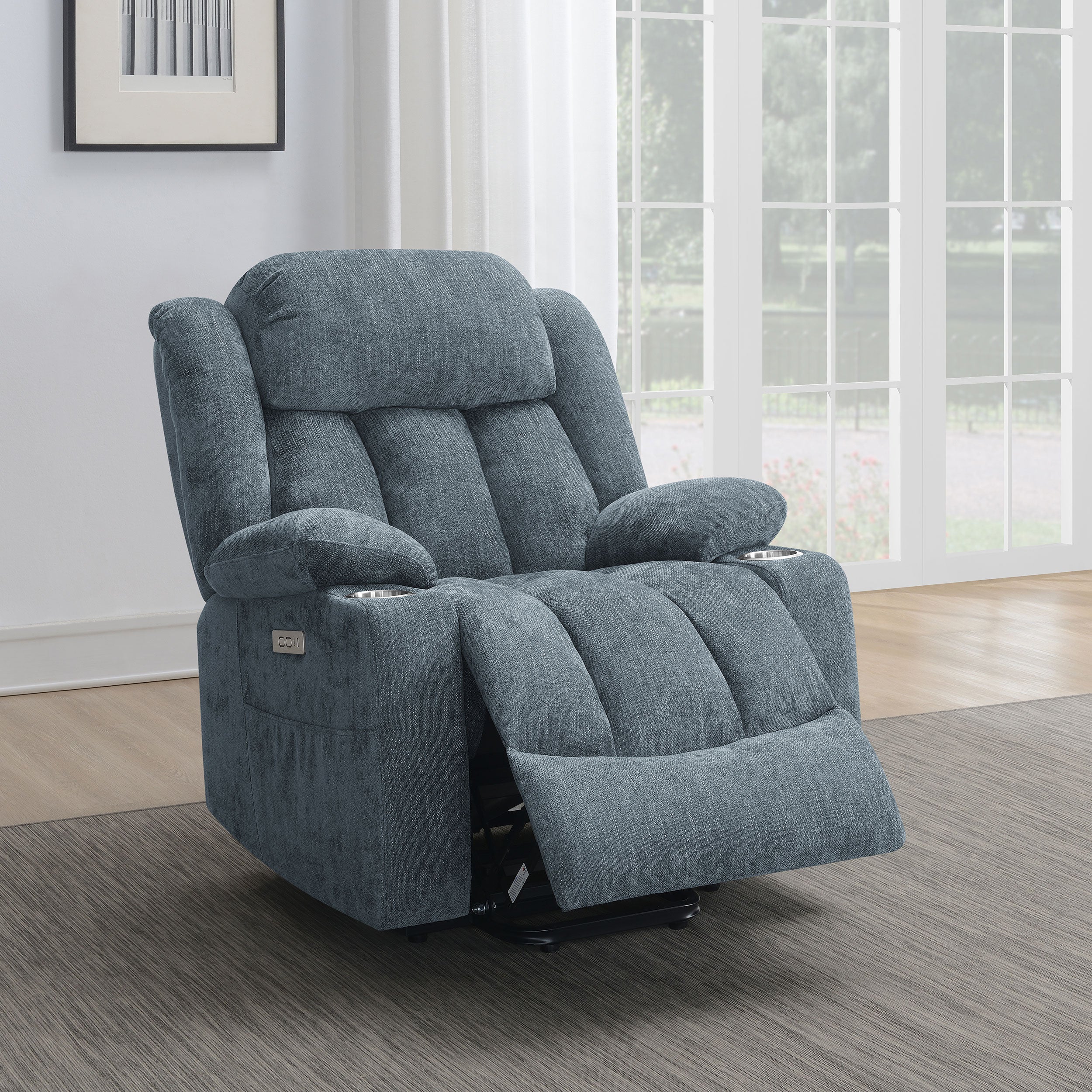Houston Upholstered Power Lift Recliner Chair Camel