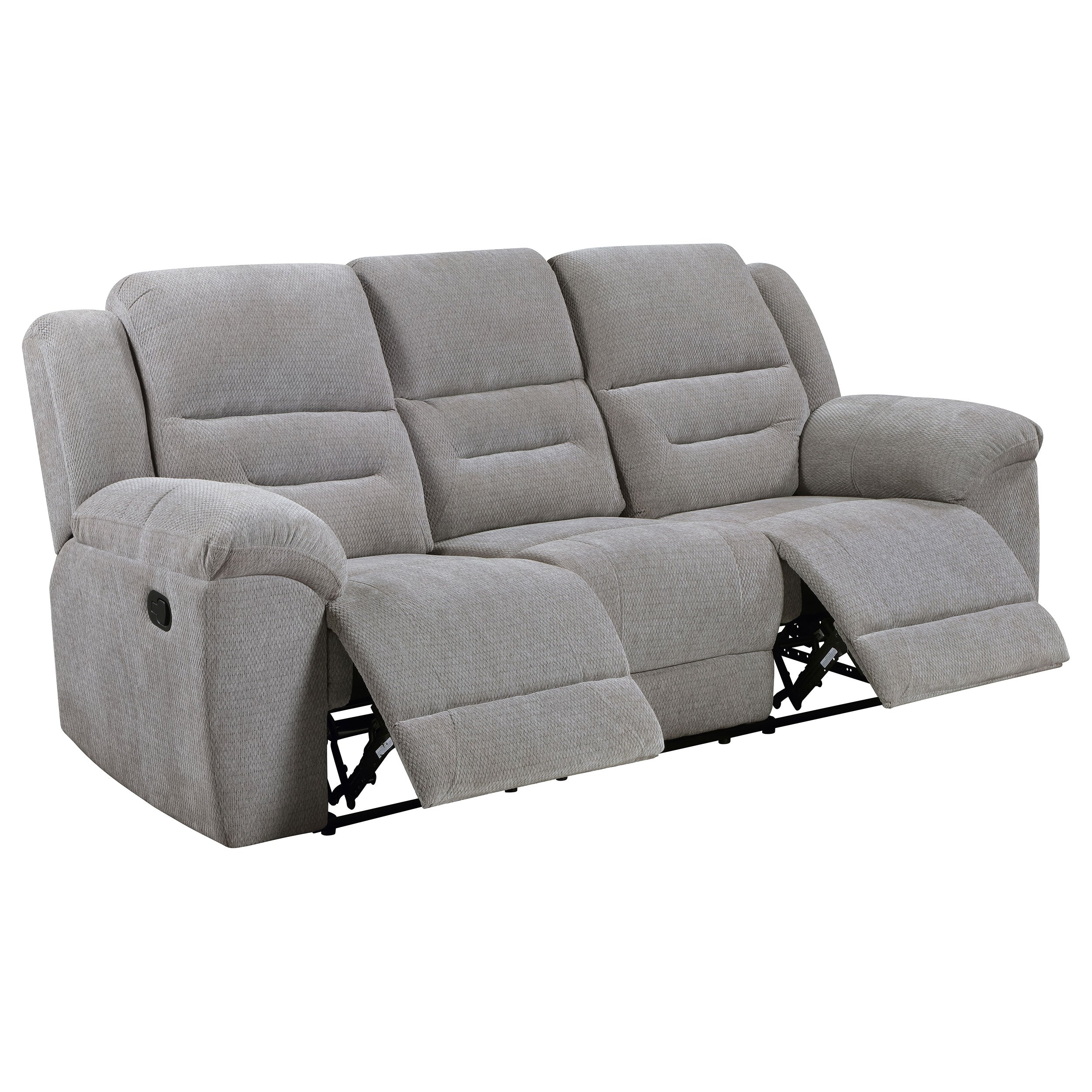 Gilson Chenille Upholstered Reclining Sofa Set Grey