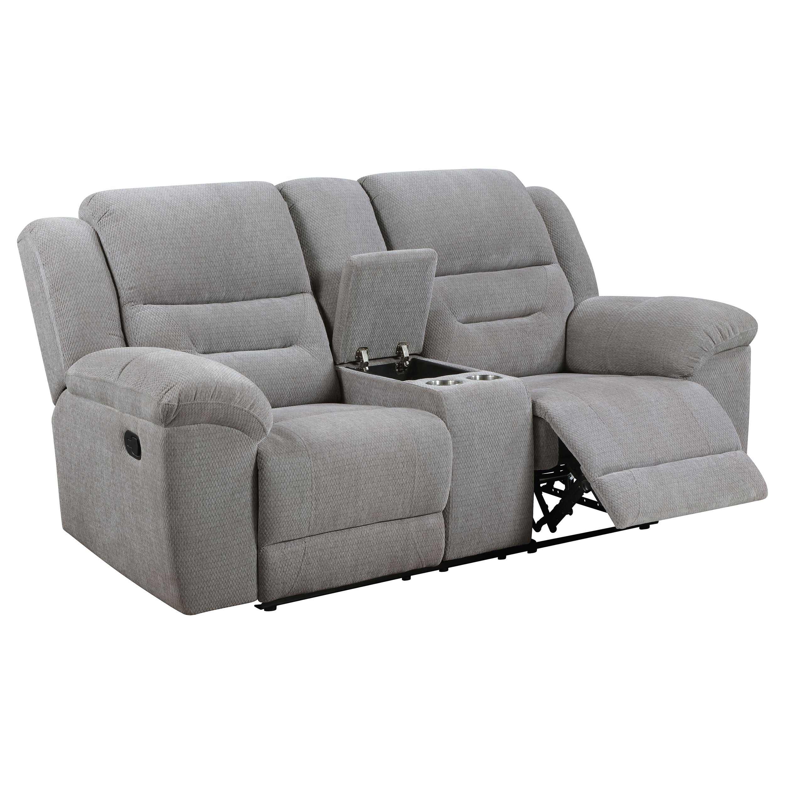 Gilson Chenille Upholstered Reclining Sofa Set Grey