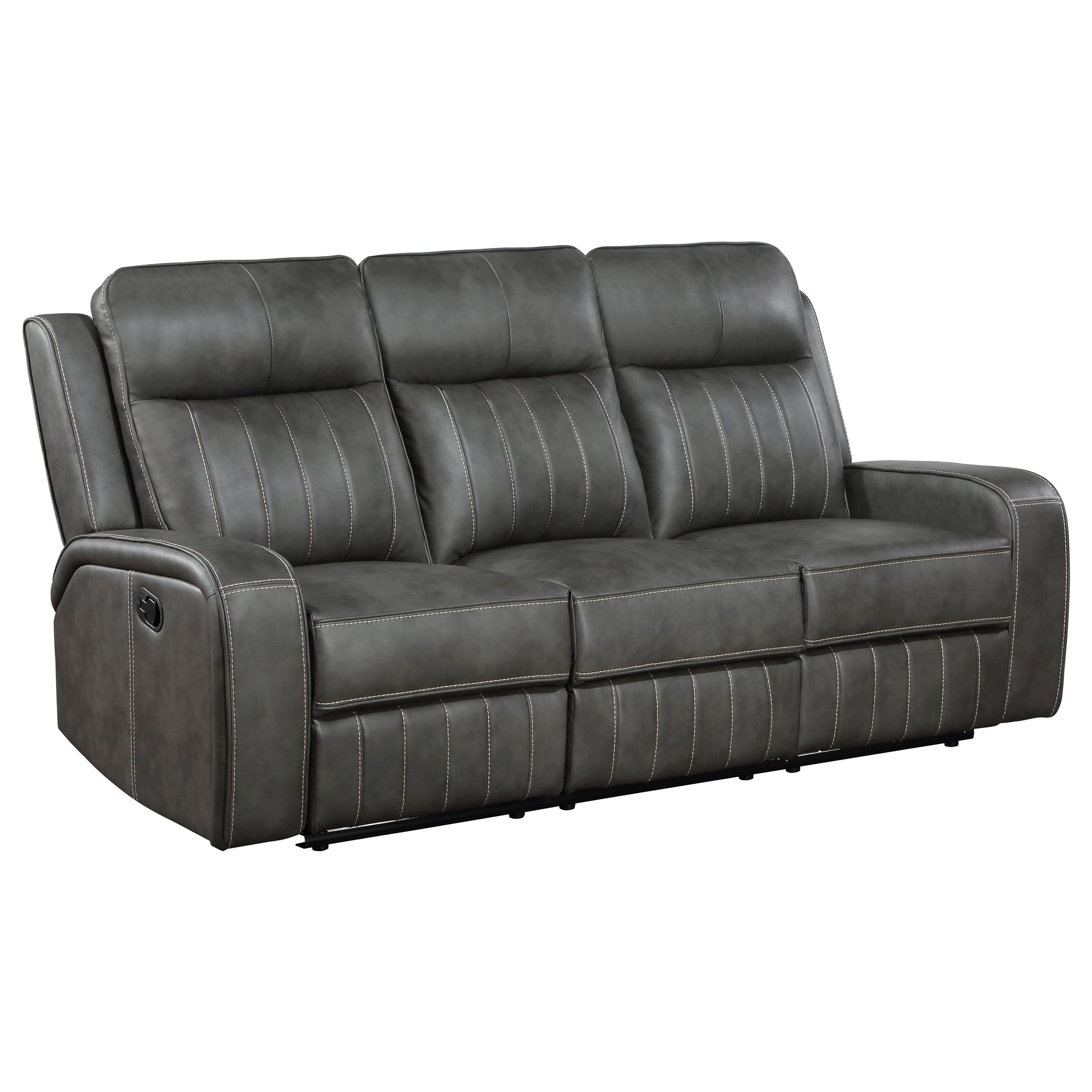 Raelynn Upholstered Reclining Sofa Set Grey