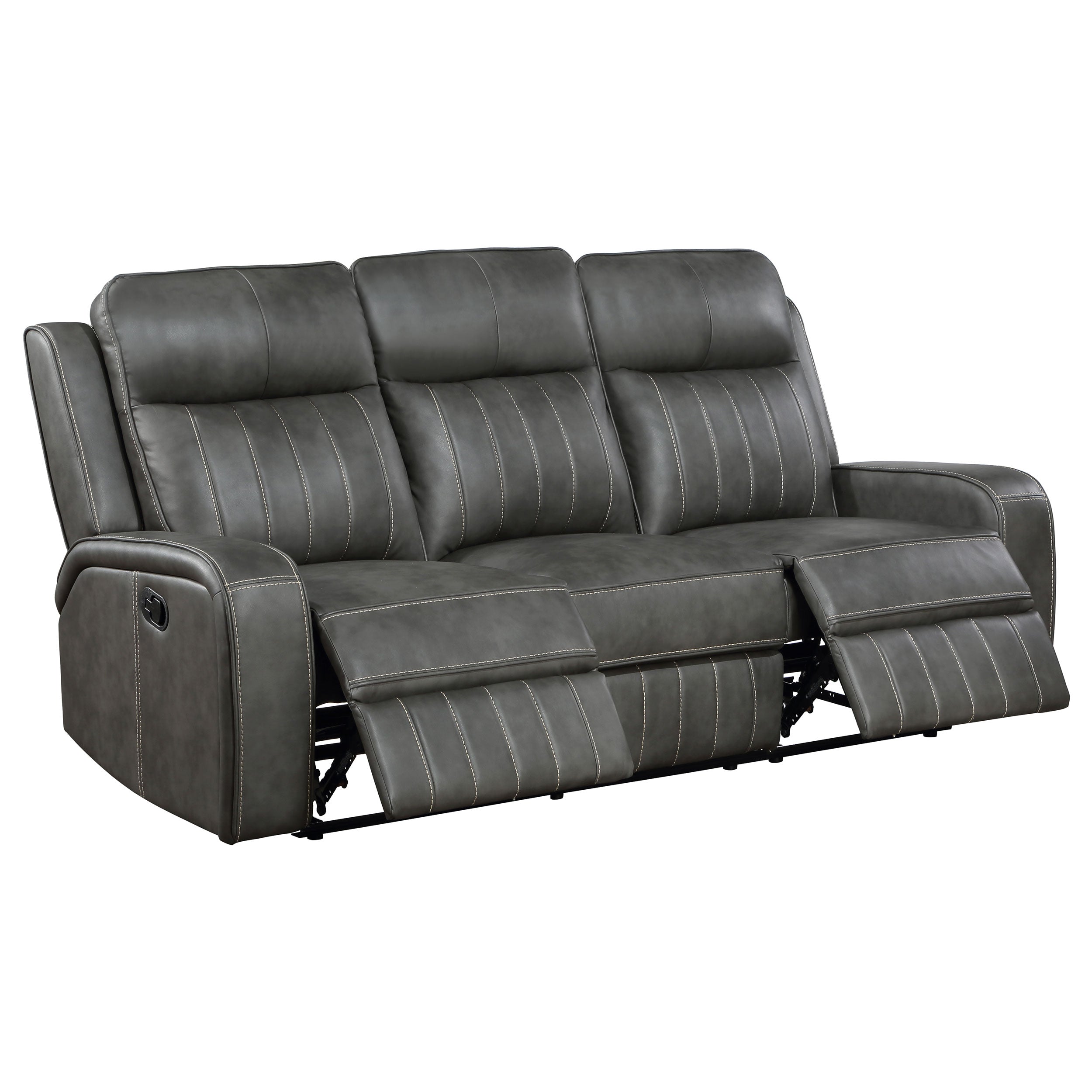Raelynn Upholstered Reclining Sofa Set Grey