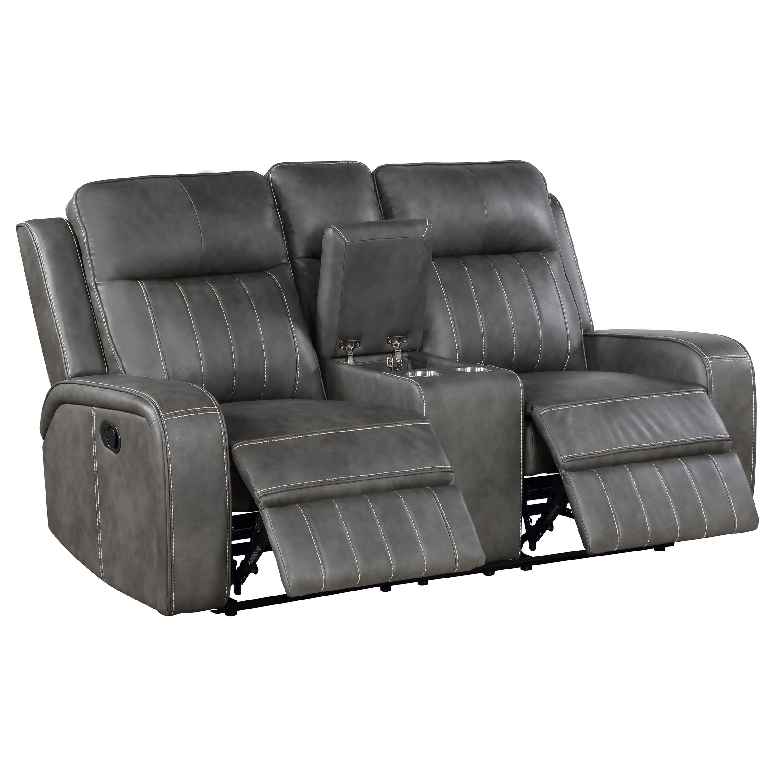 Raelynn Upholstered Reclining Sofa Set Grey