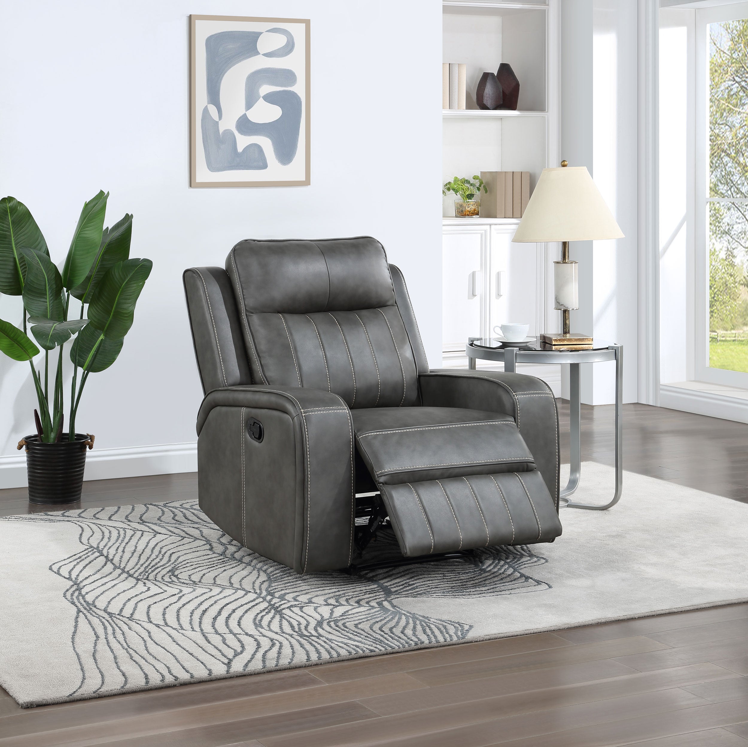 Raelynn Upholstered Power Lift Recliner Chair Grey