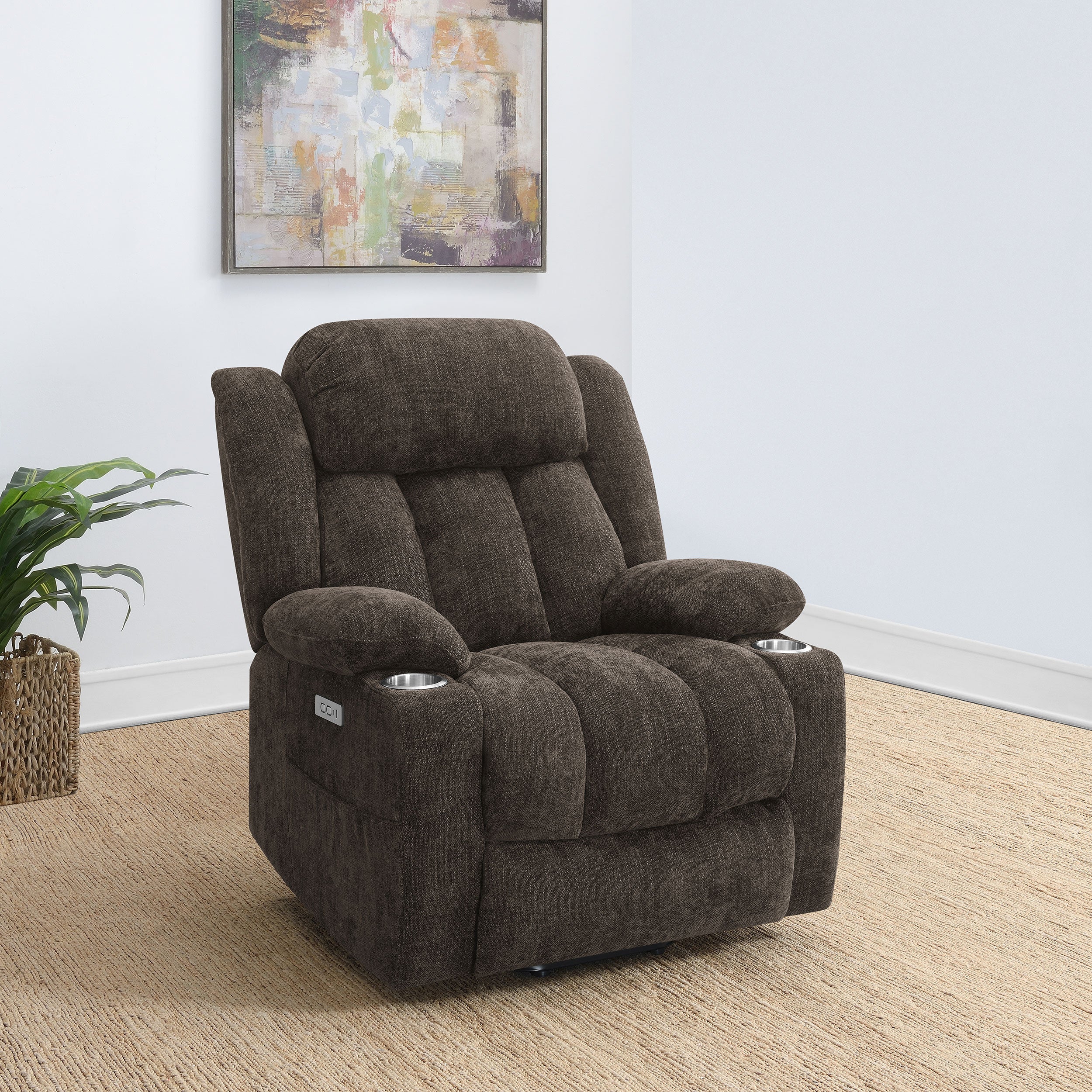 Houston Upholstered Power Lift Recliner Chair Camel