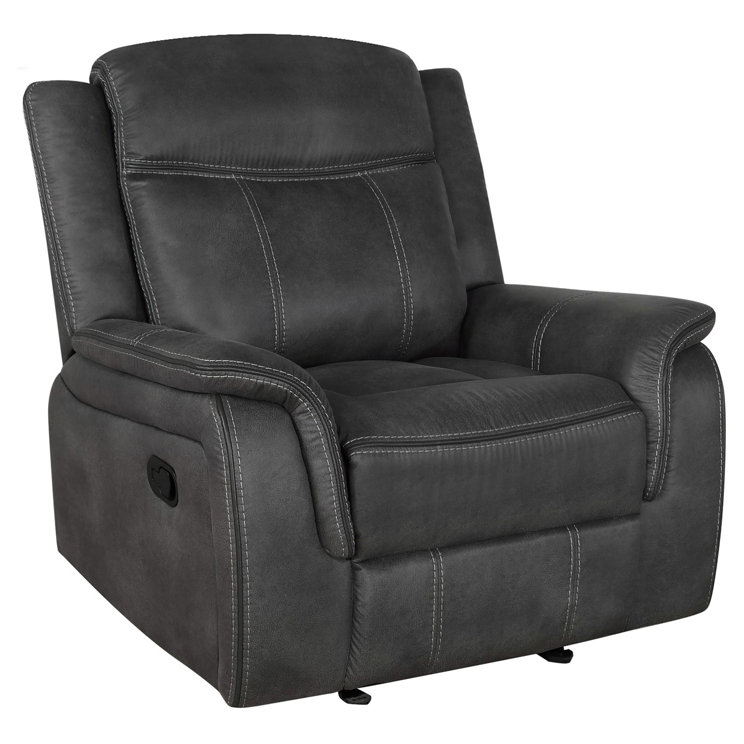 Lawrence Upholstered Reclining Sofa Set Charcoal