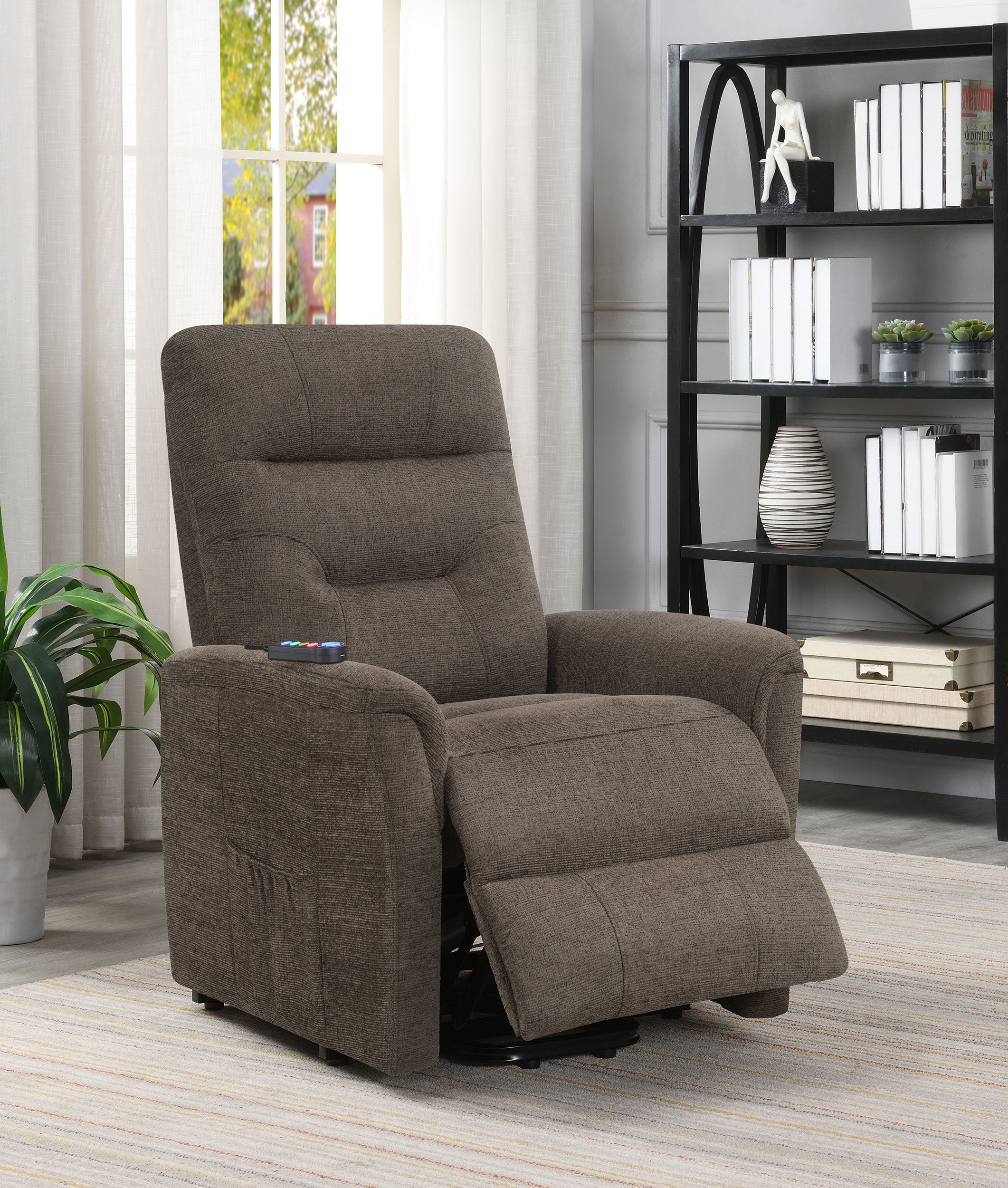 Henrietta Upholstered Power Lift Massage Chair Beige