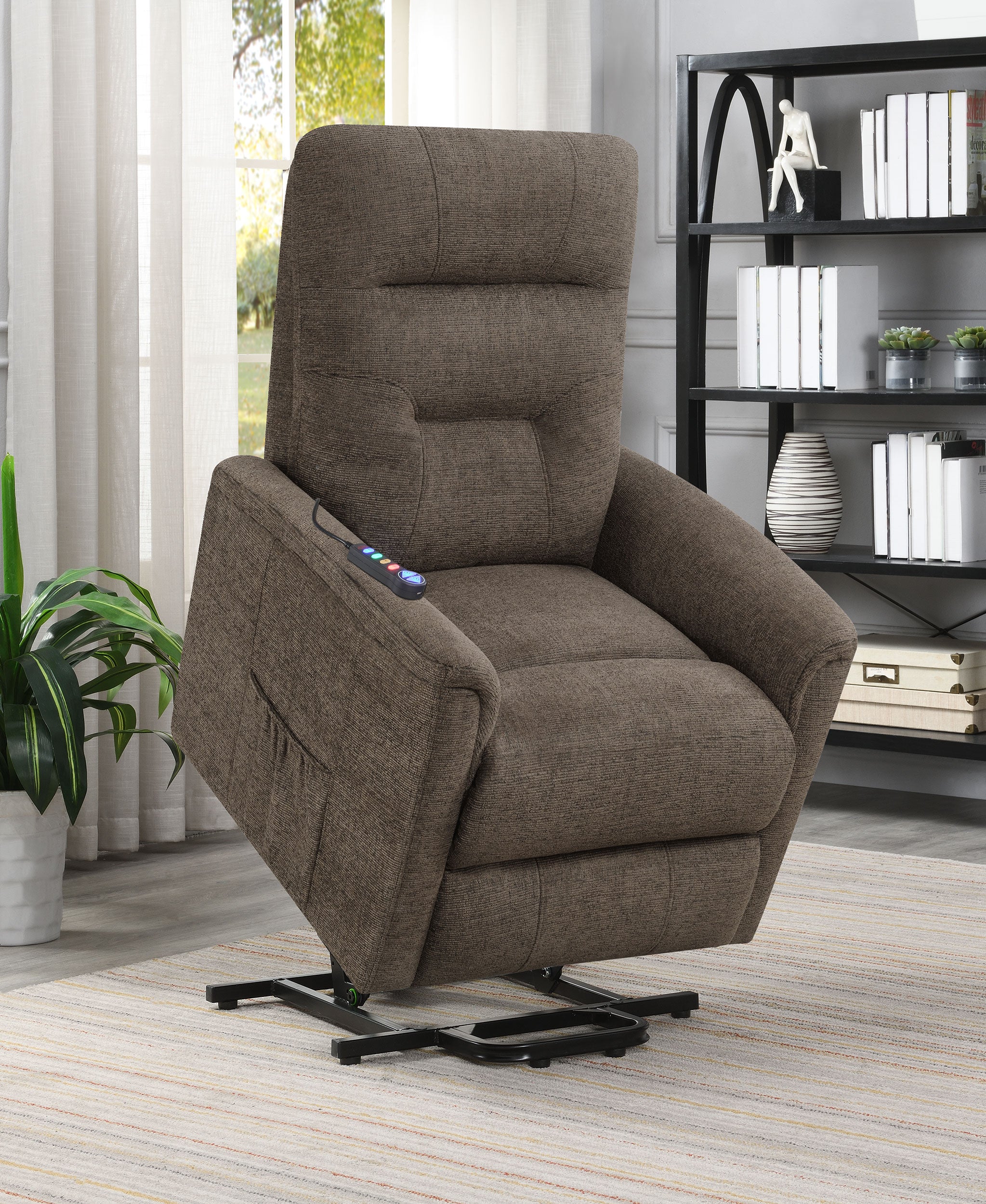 Henrietta Upholstered Power Lift Massage Chair Beige