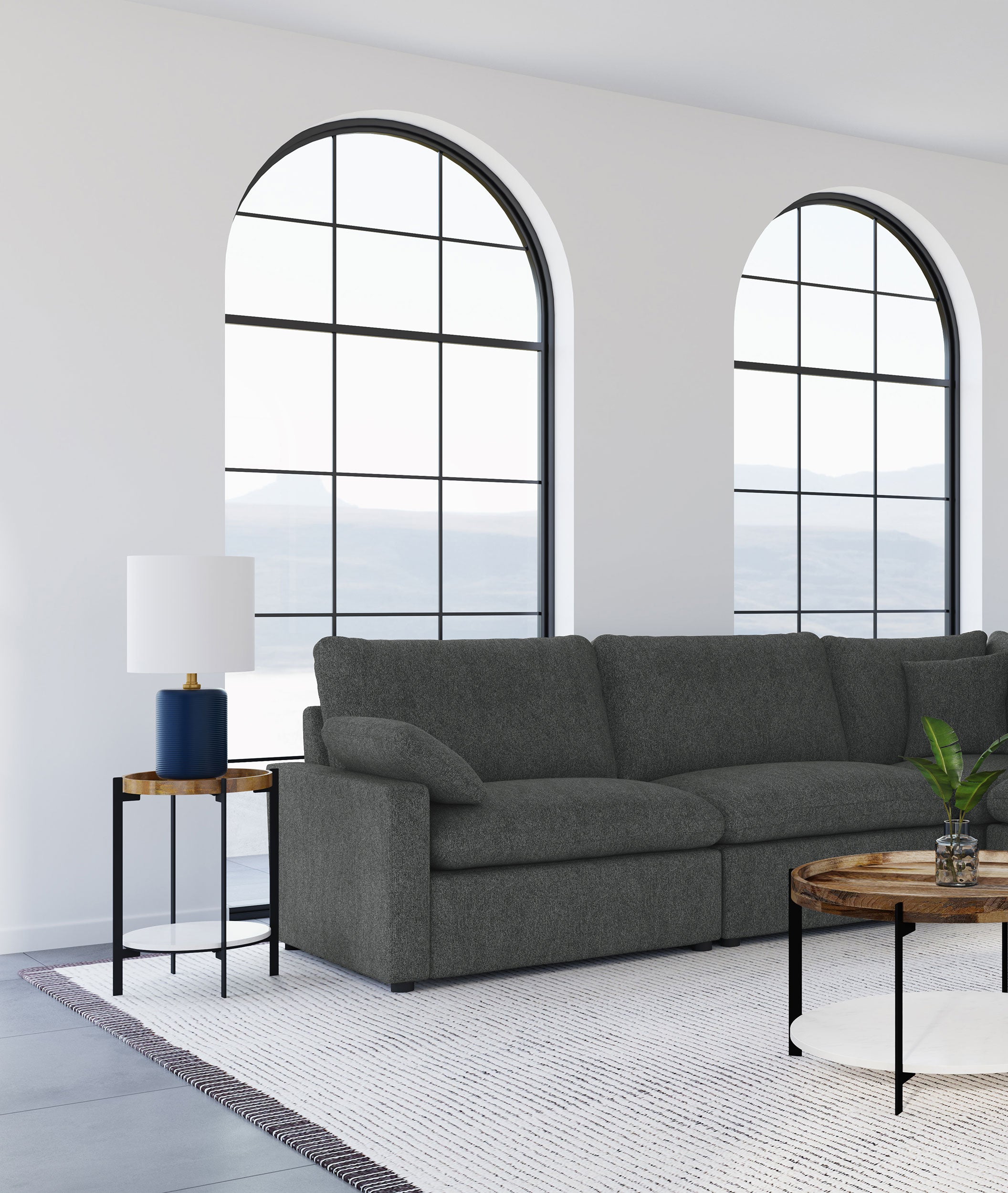 Collins Modular Armless Chair Grey