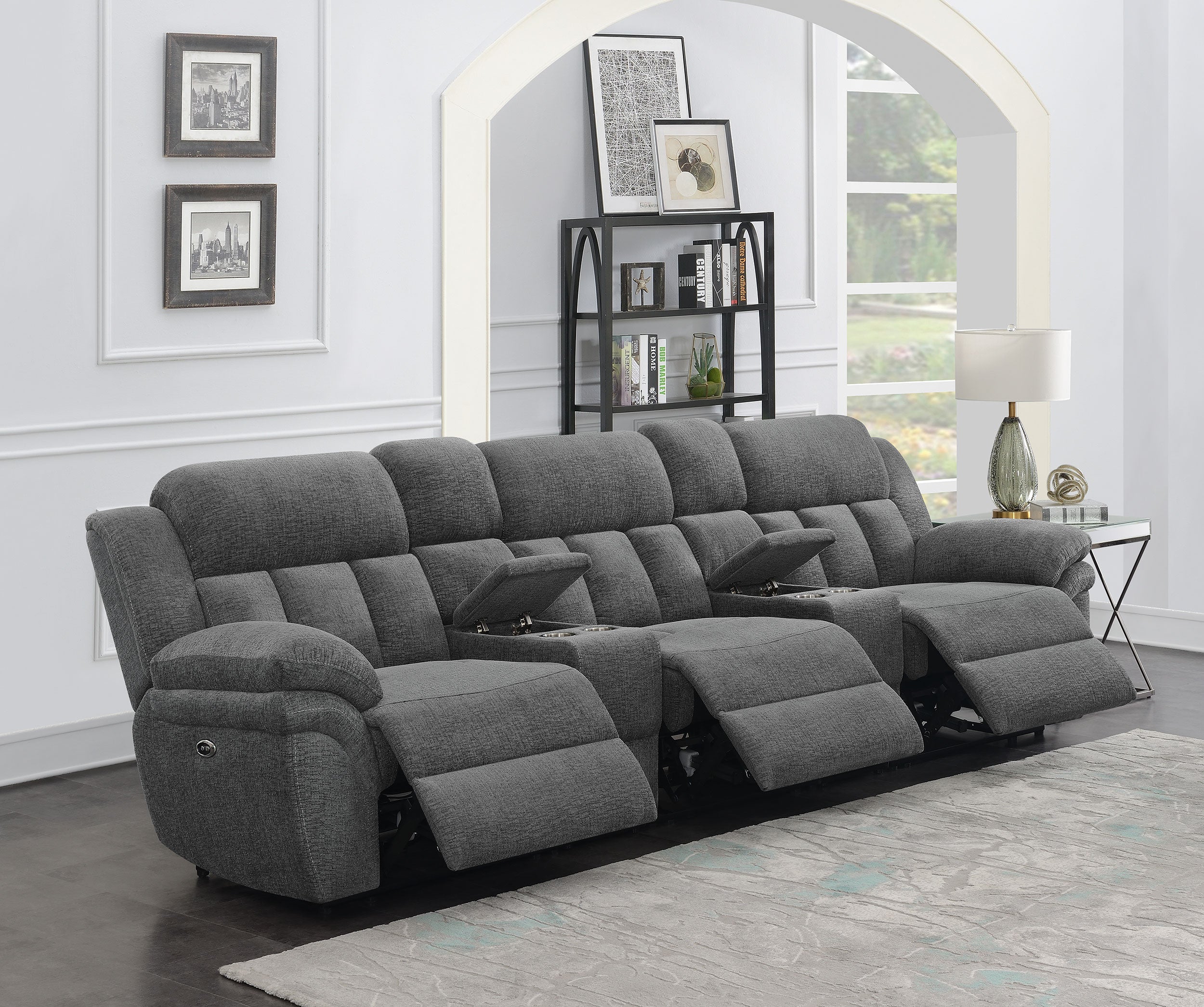 Bahrain Power Home Theater Seating Charcoal