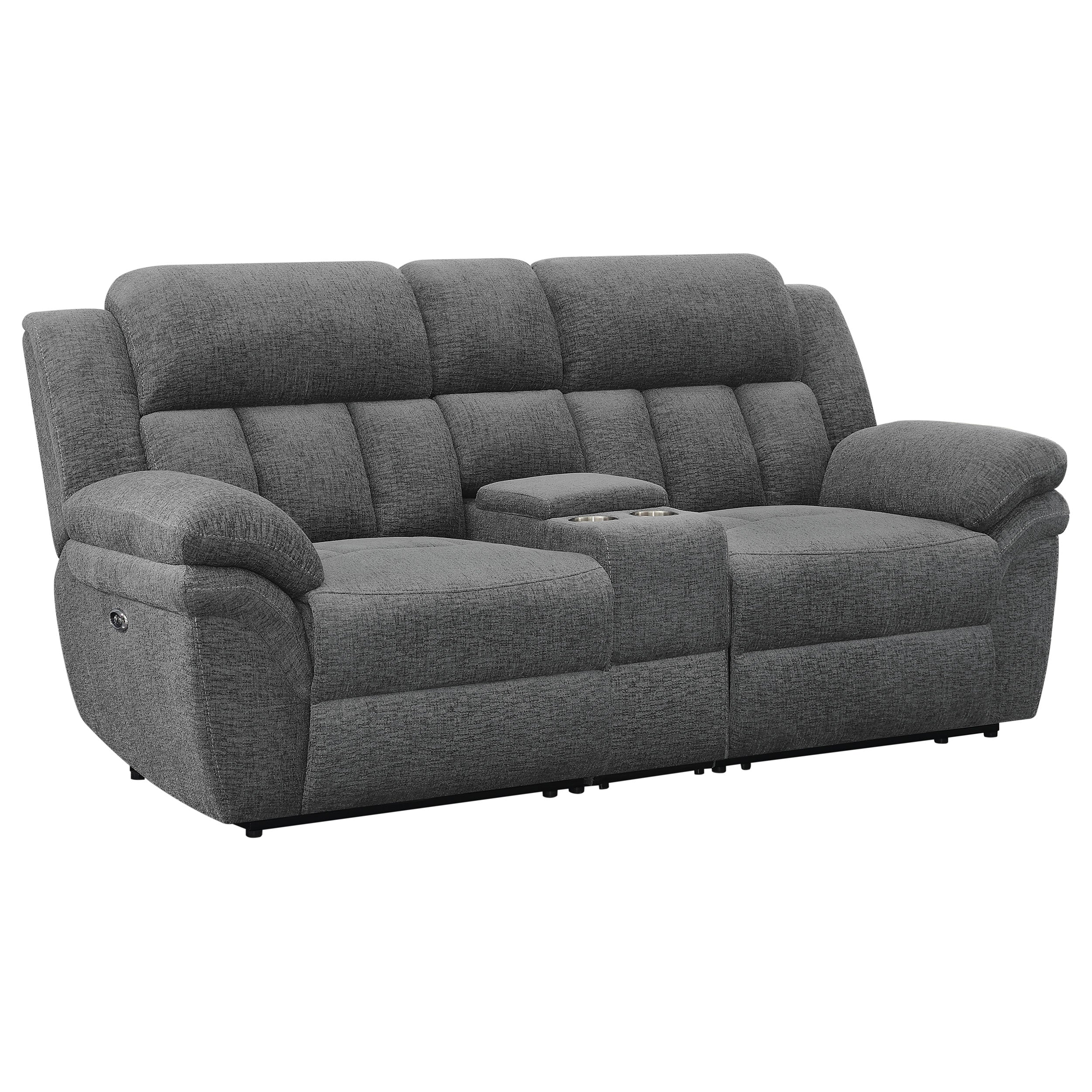 Bahrain Upholstered Motion Loveseat Charcoal