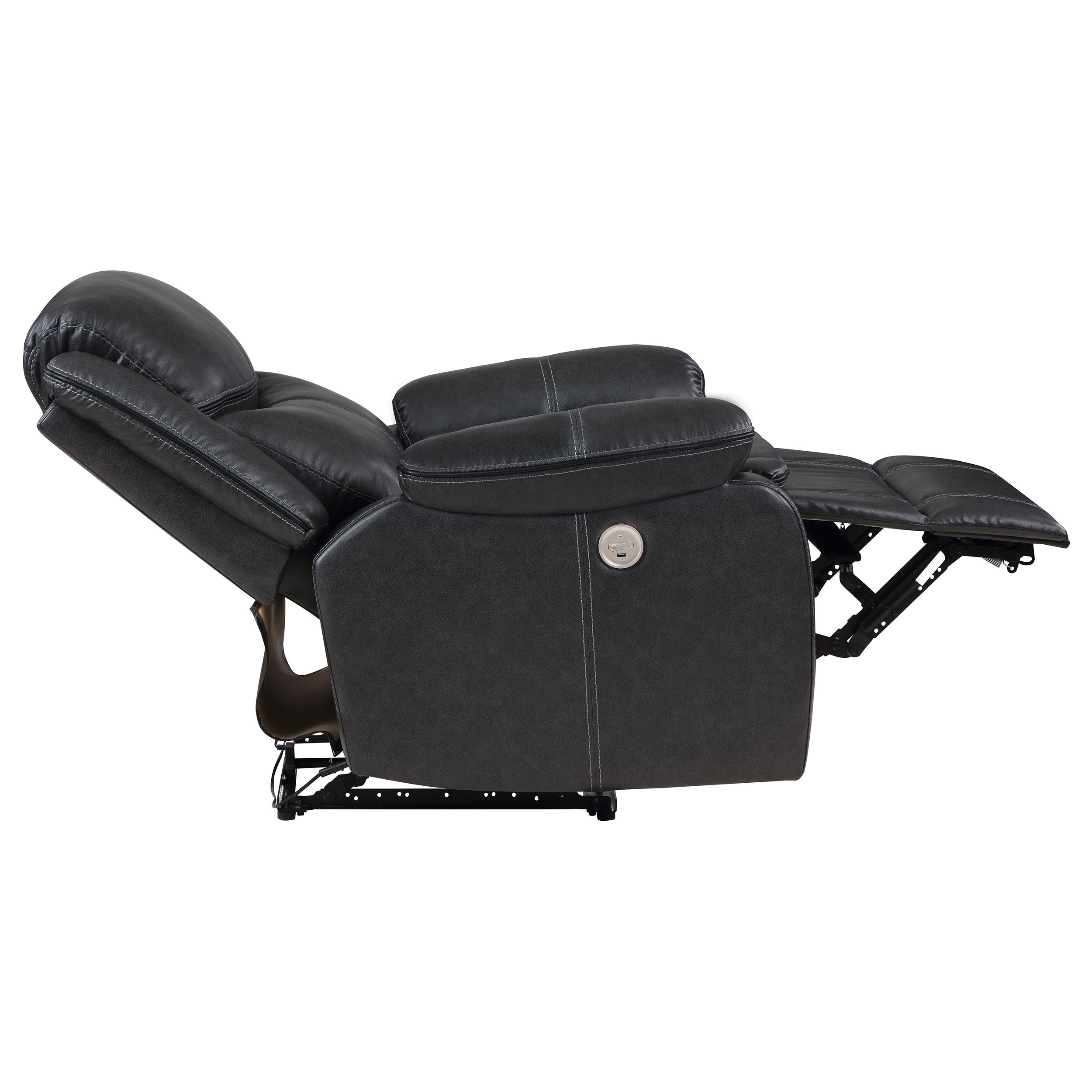 Sycamore Upholstered Power Recliner Chair Dark Grey