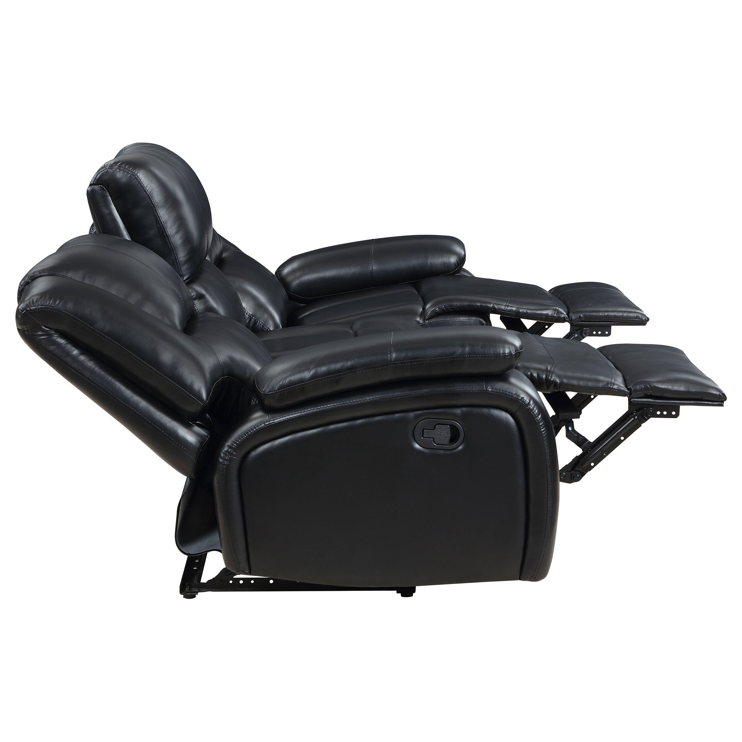 Camila Upholstered Motion Reclining Sofa Set Black