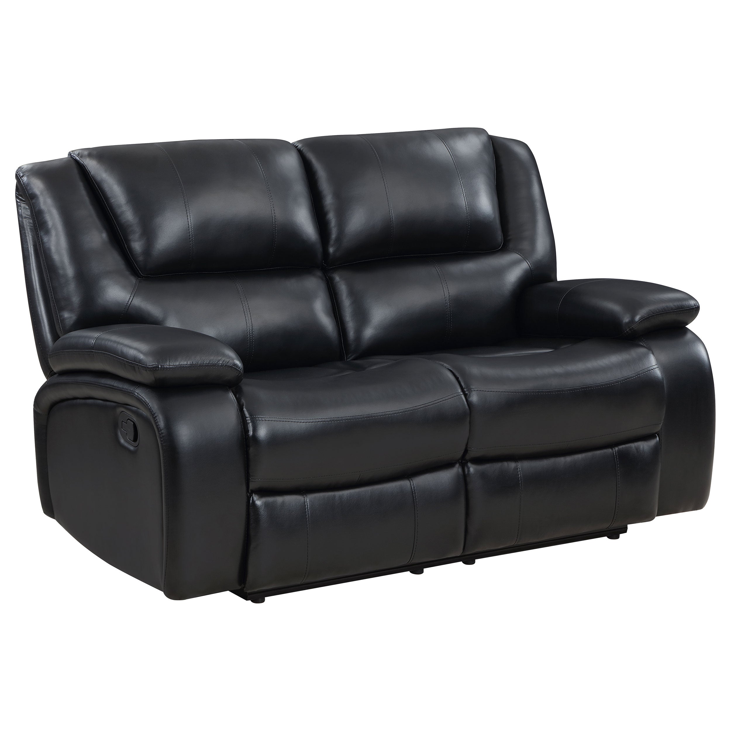 Camila Upholstered Motion Reclining Sofa Set Black