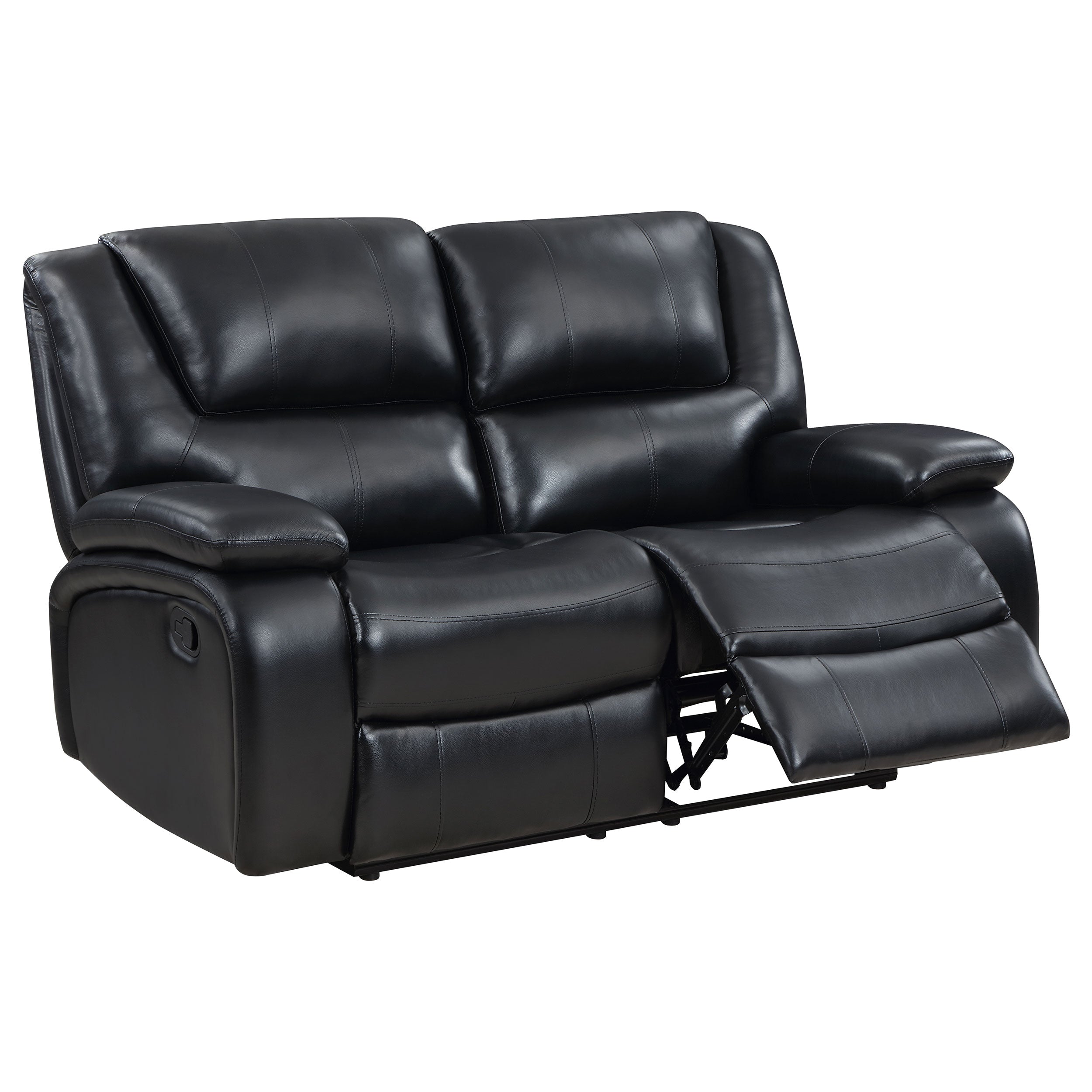 Camila Upholstered Motion Reclining Sofa Set Black