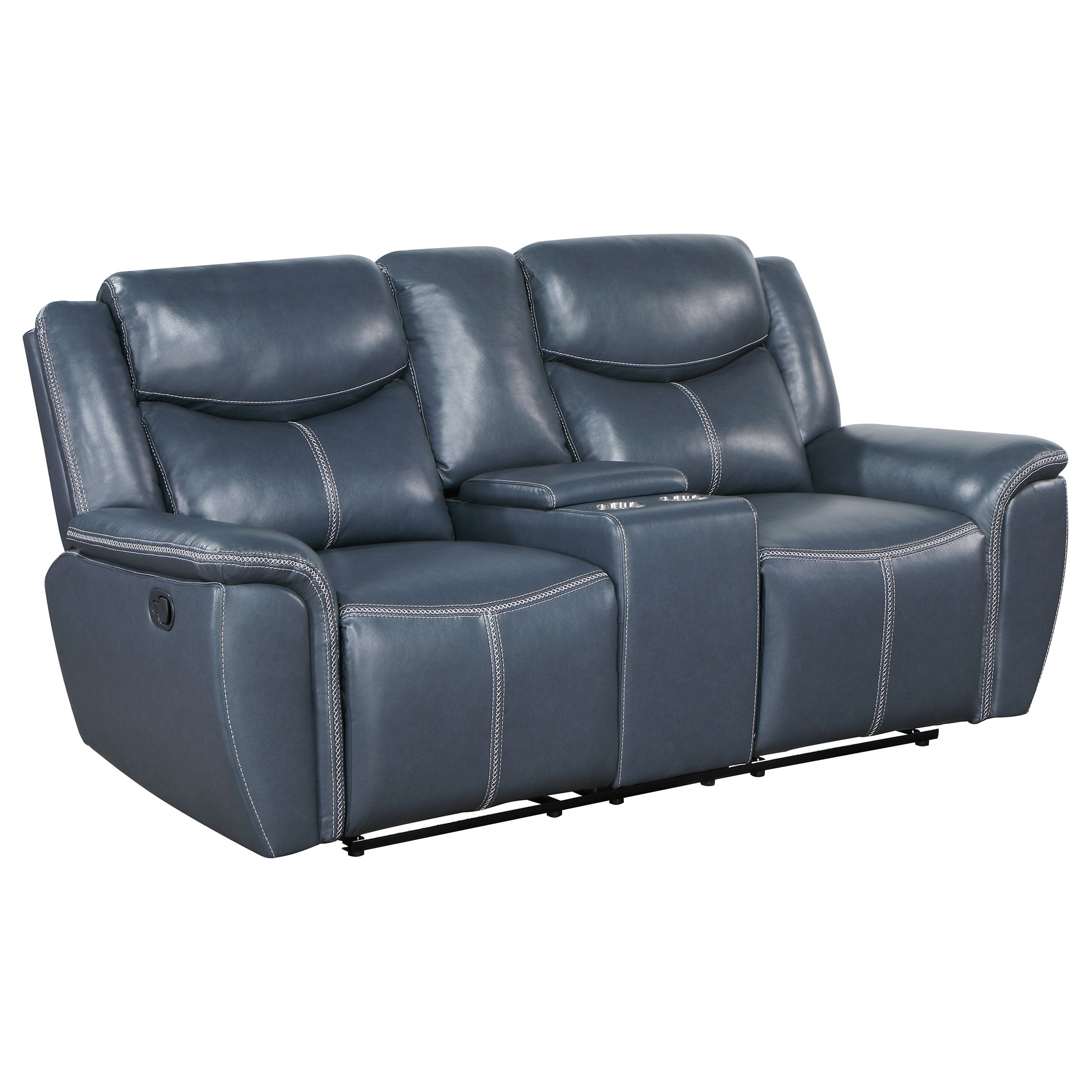 Sloane Upholstered Reclining Sofa Set Blue