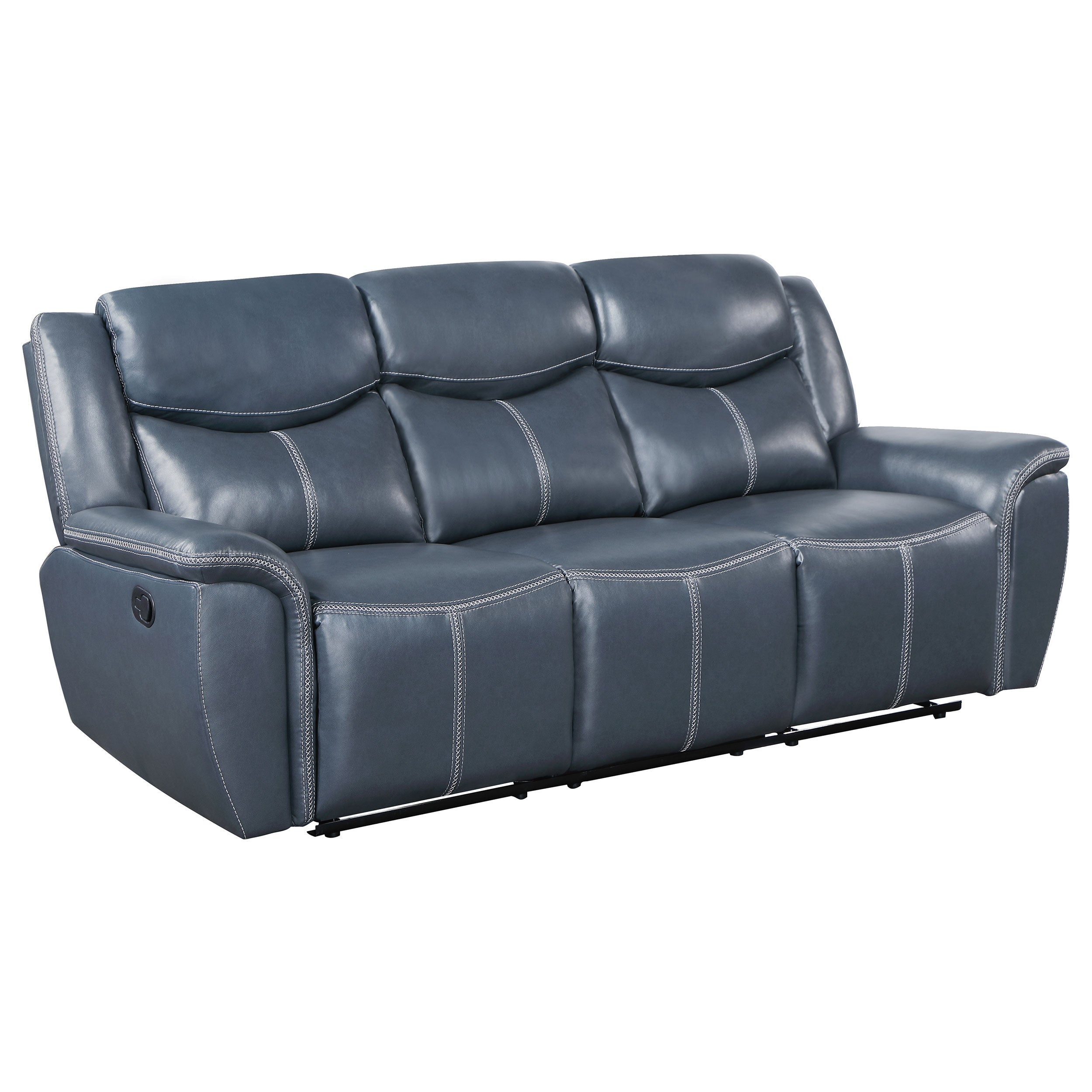 Sloane Upholstered Reclining Sofa Set Blue