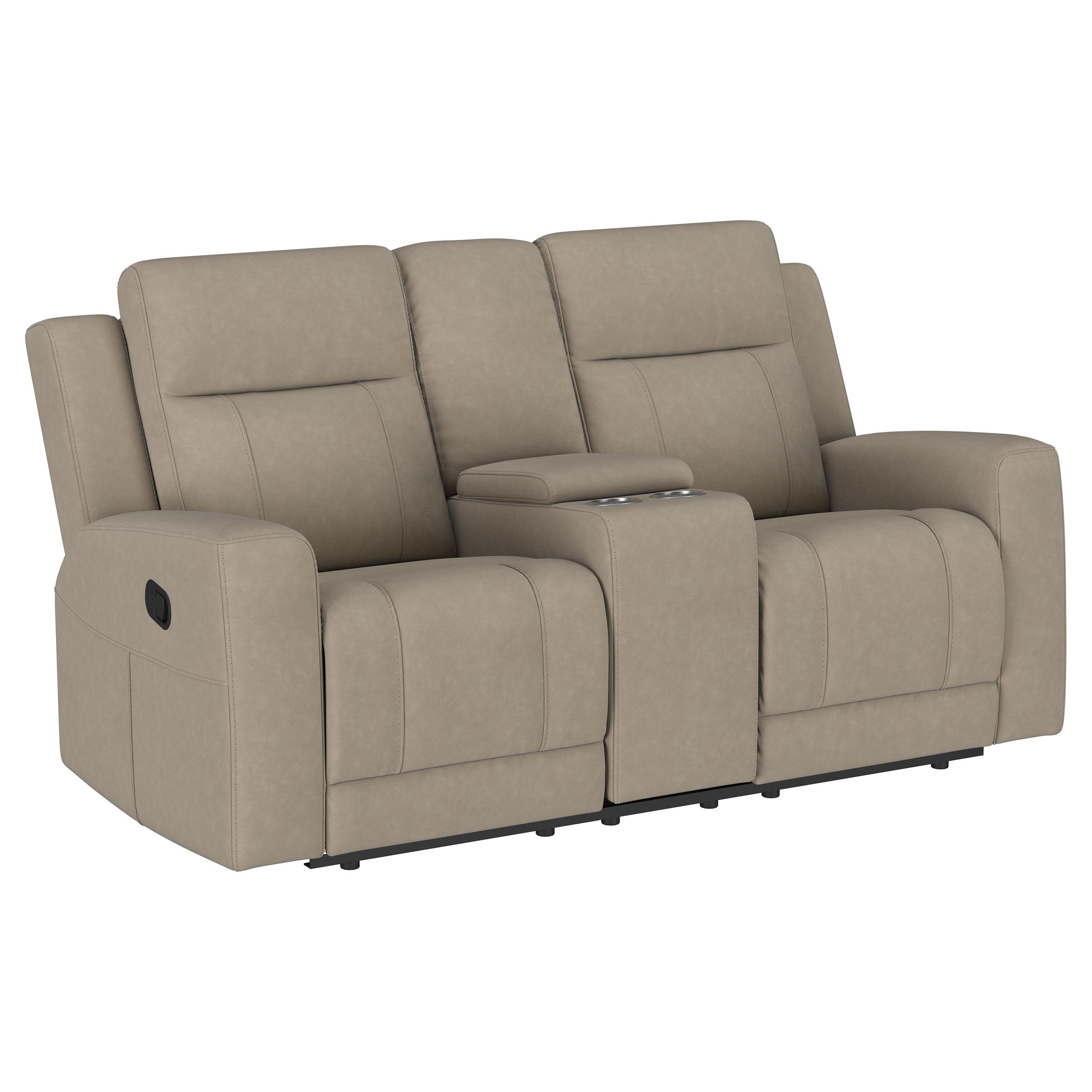 Brentwood  Upholstered Reclining Sofa Set Charcoal/Taupe