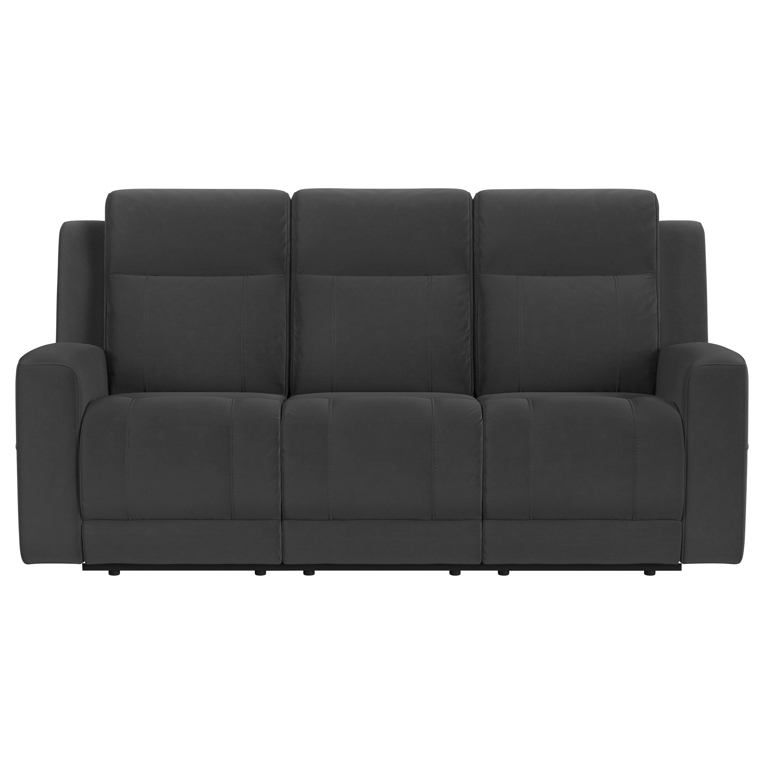 Brentwood  Upholstered Reclining Sofa Set Charcoal/Taupe