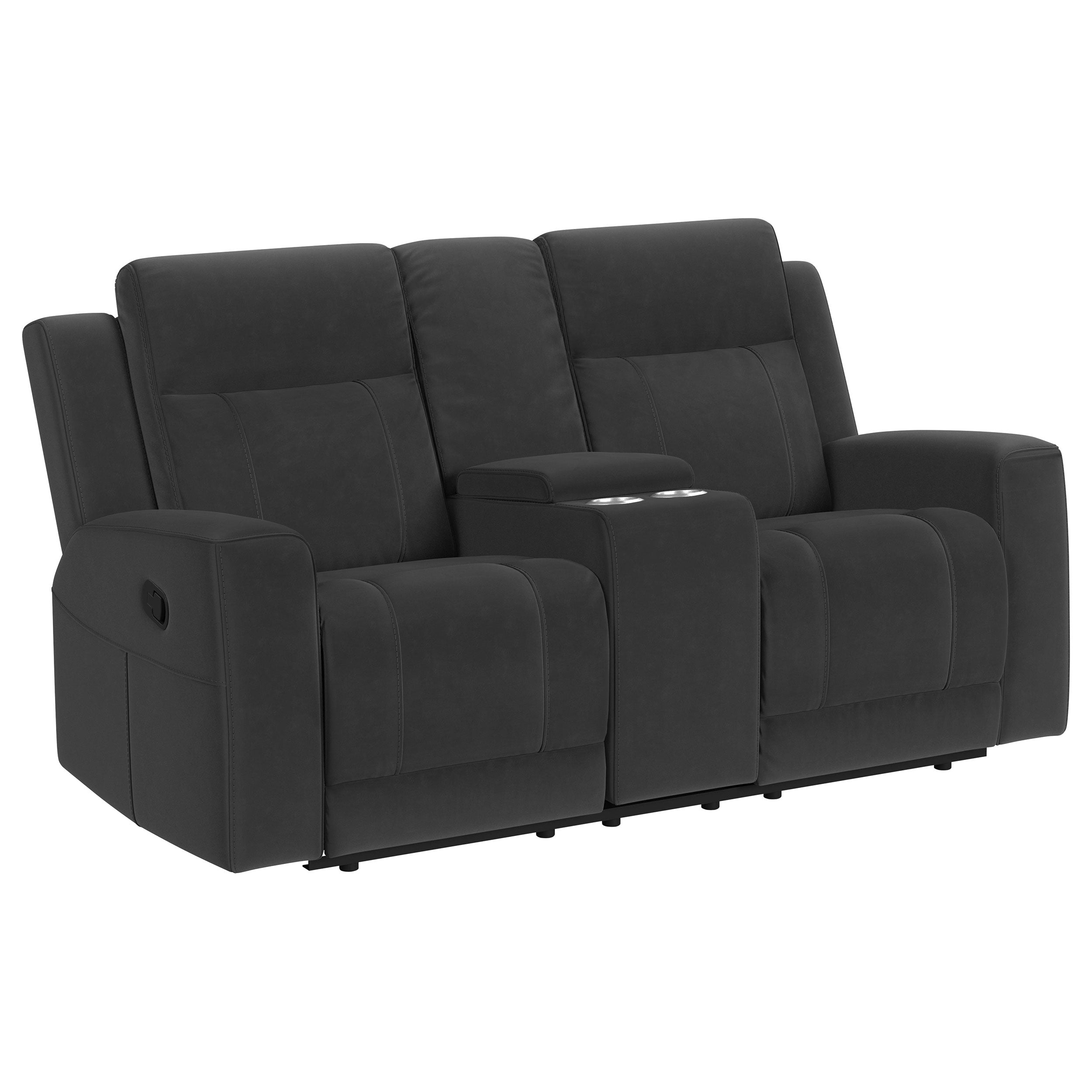 Brentwood  Upholstered Reclining Sofa Set Charcoal/Taupe