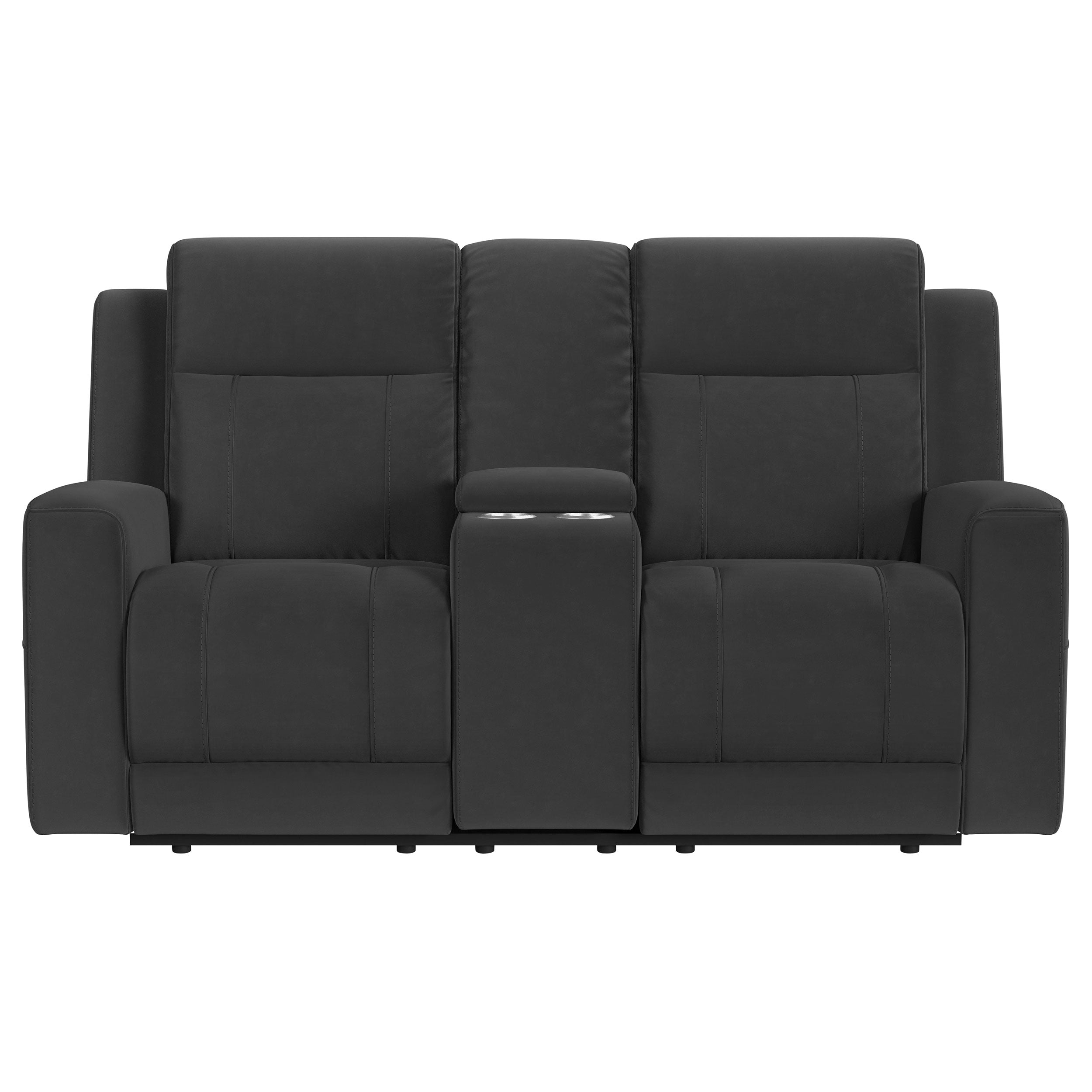Brentwood  Upholstered Reclining Sofa Set Charcoal/Taupe