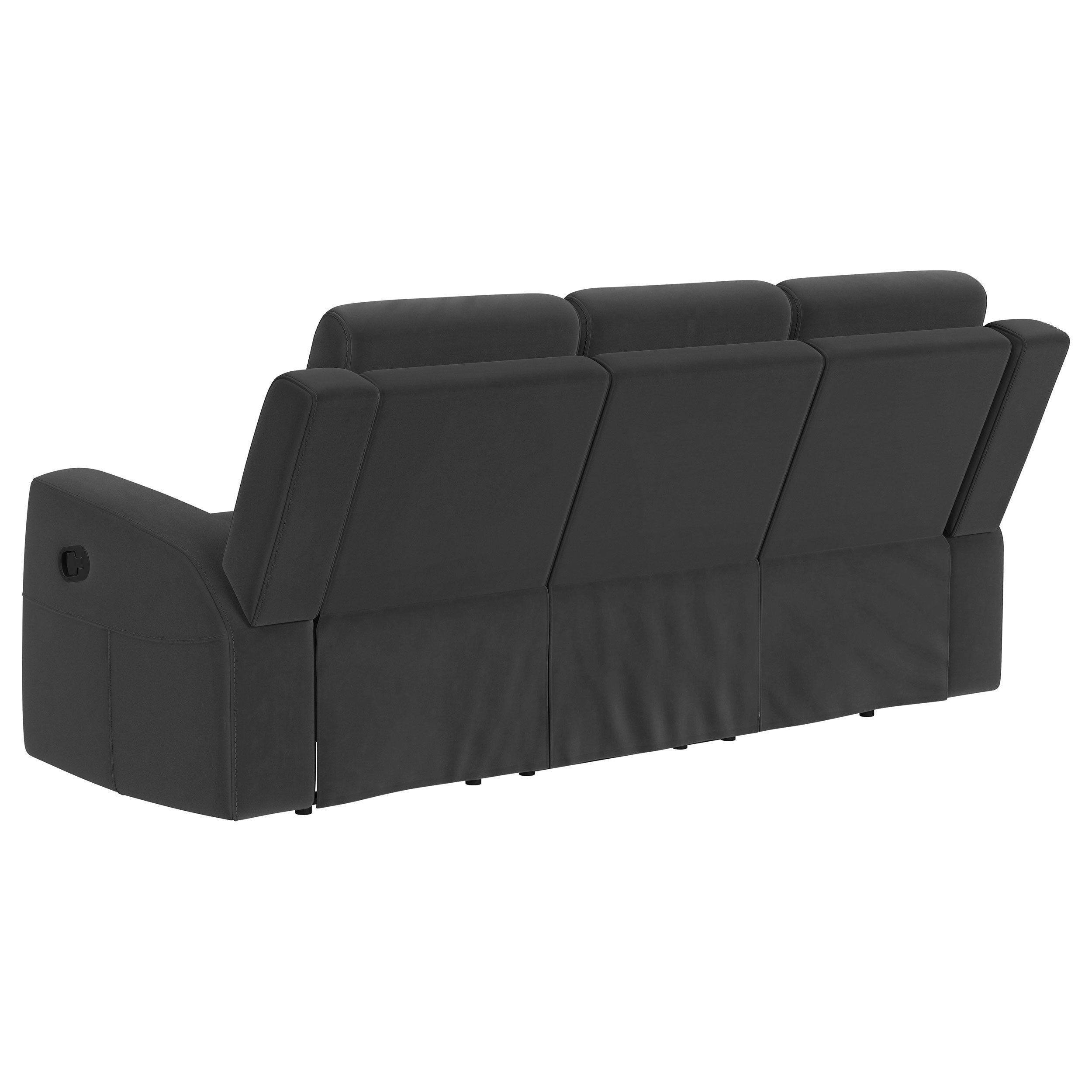 Brentwood  Upholstered Reclining Sofa Set Charcoal/Taupe