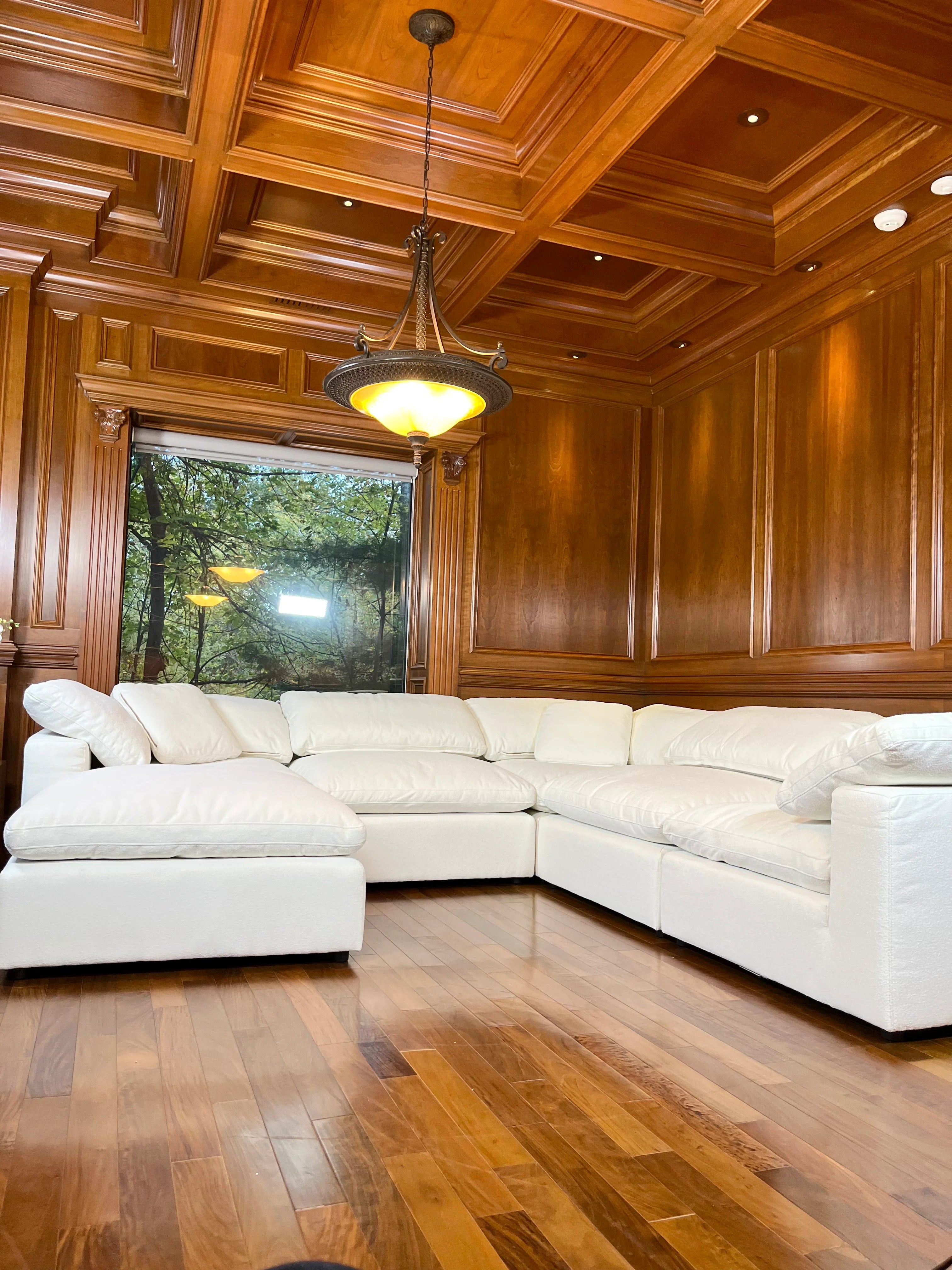 Luxe Dream Performance Bouclé Square Arm Cloud - Ivory/Slate Grey