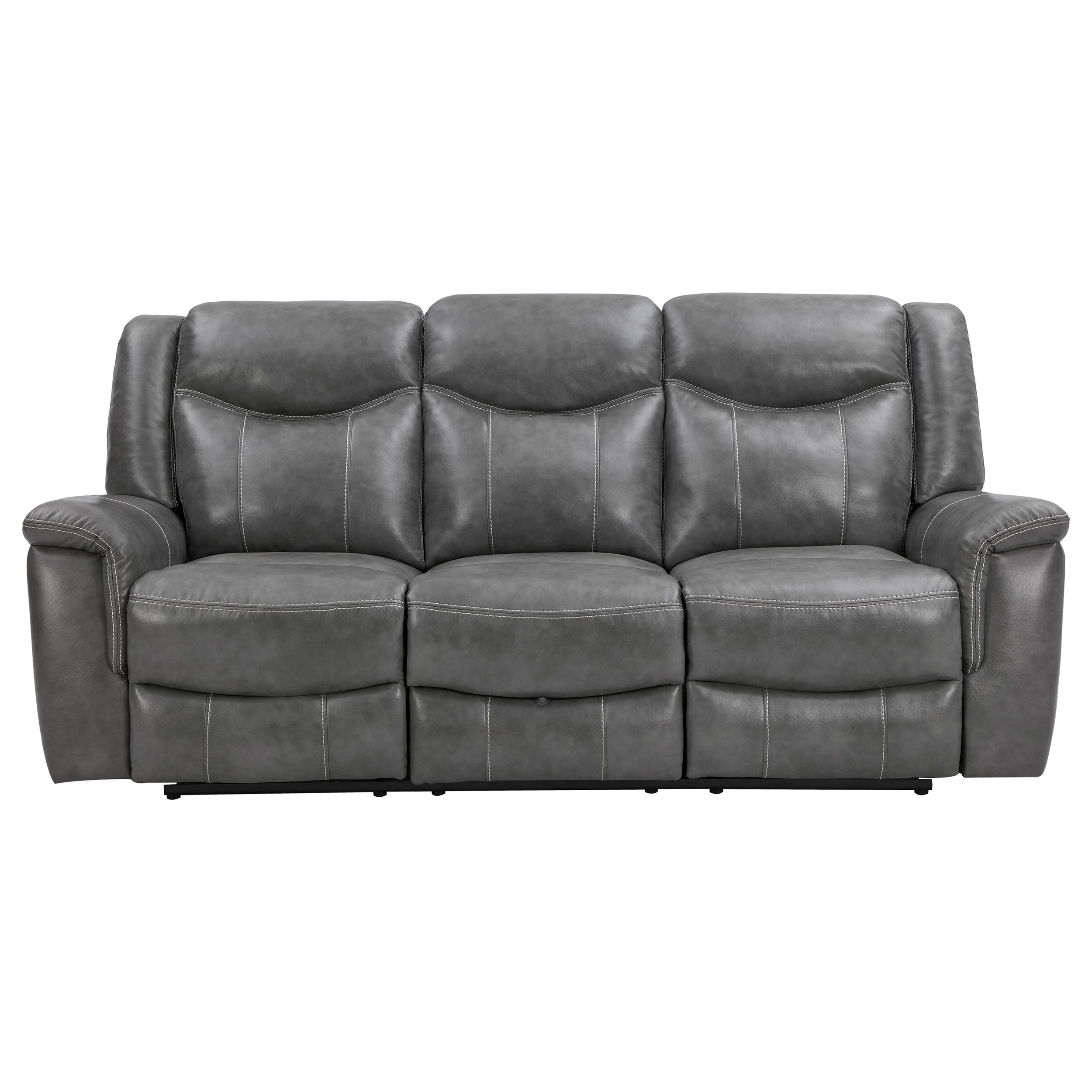 Conrad Upholstered Padded Arm Motion Sofa Set Grey